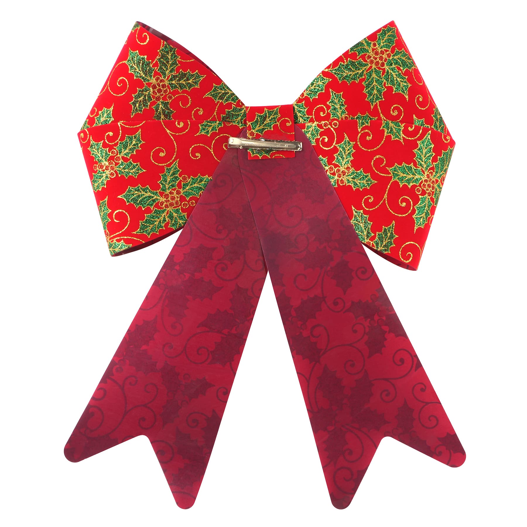 18&#x22; Red Glitter Holly Tree Bow by Celebrate It&#xAE;