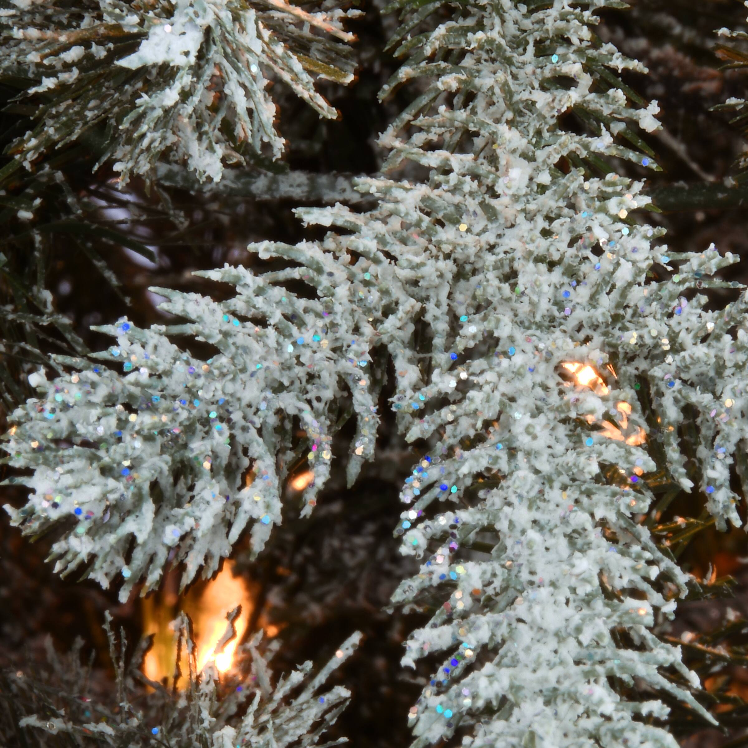 4ft. Pre-Lit Snowy Morgan Spruce Entrance Artificial Christmas Tree, Clear Lights