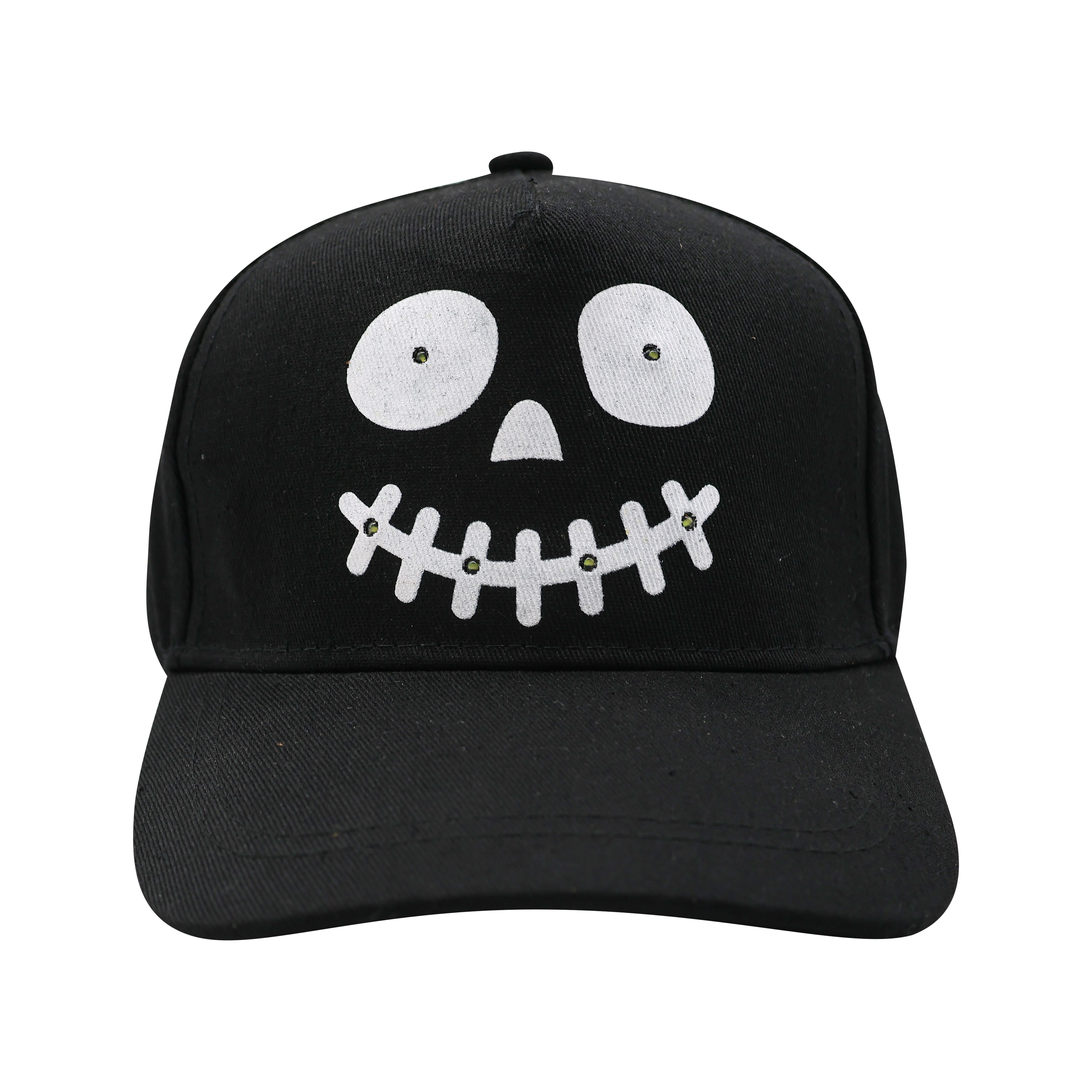 Black Light Up Spooky Face Baseball Cap by Celebrate It&#x2122;