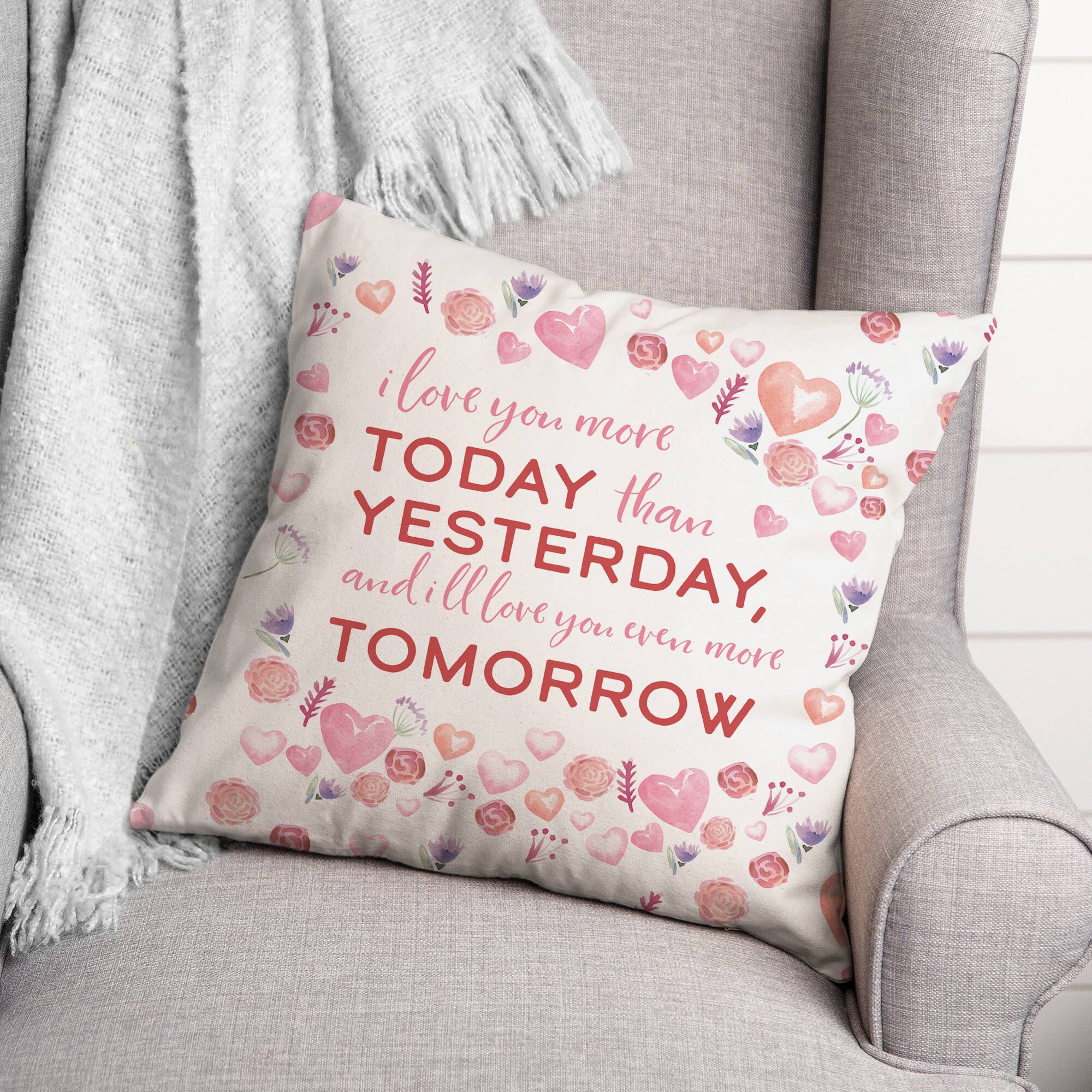 Love Quote Shiplap Throw Pillow, 18" x 18"