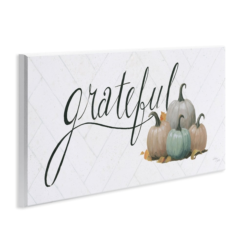 Stupell Industries Grateful with Pumpkins Wall Plaque Art