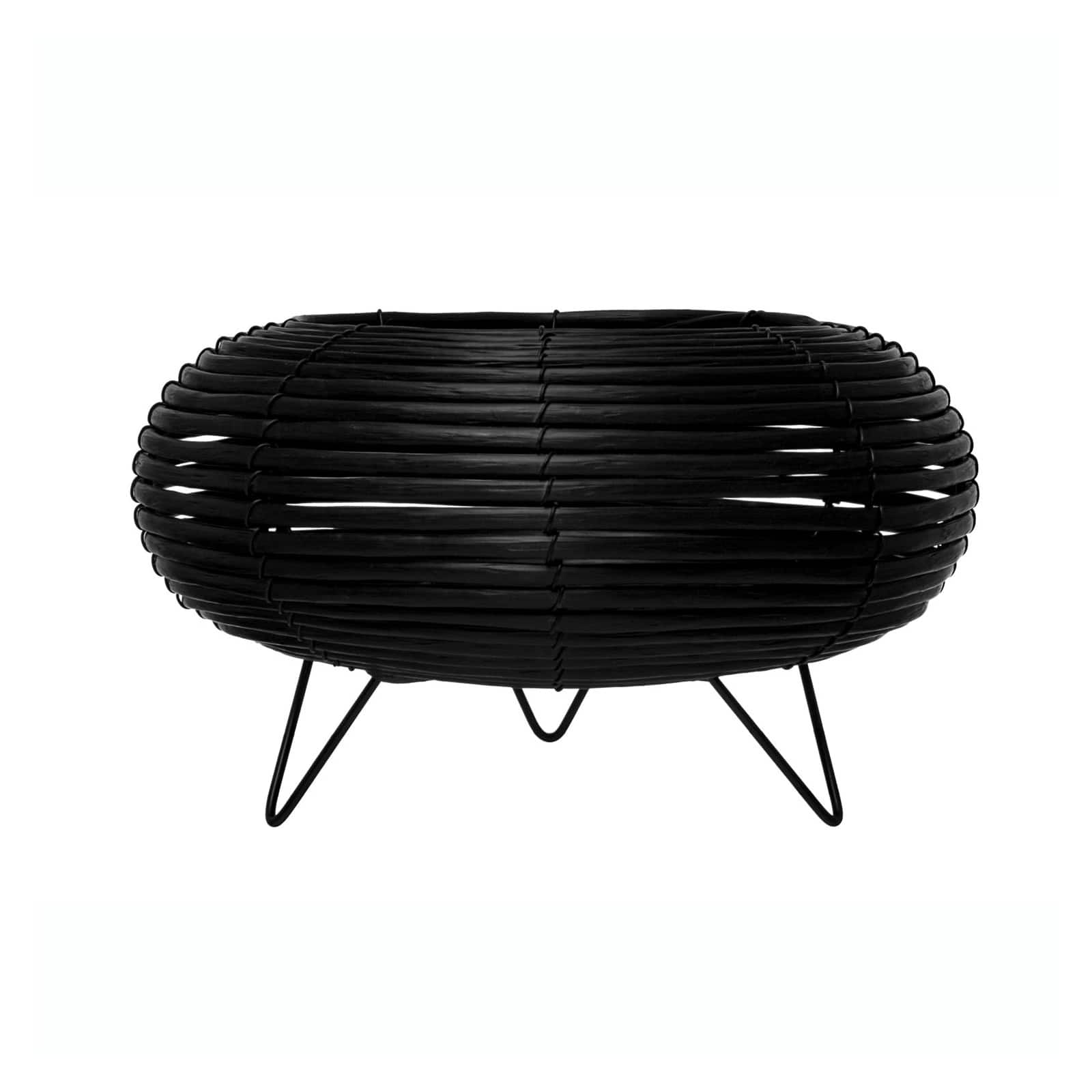 6&#x22; Black Plastic Planter with Metal Feet