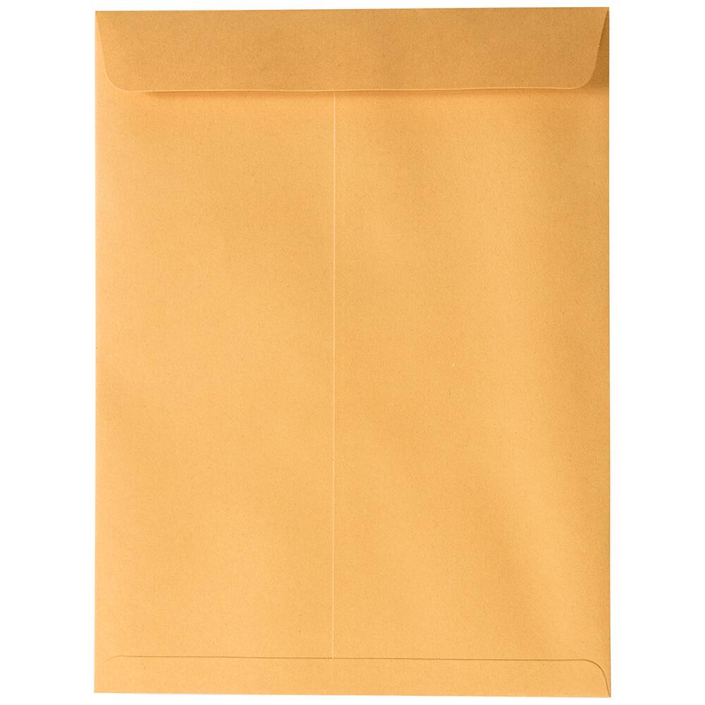 JAM Paper Brown Kraft Manila Open End Catalog Premium Envelopes with Peel &#x26; Seal Closure