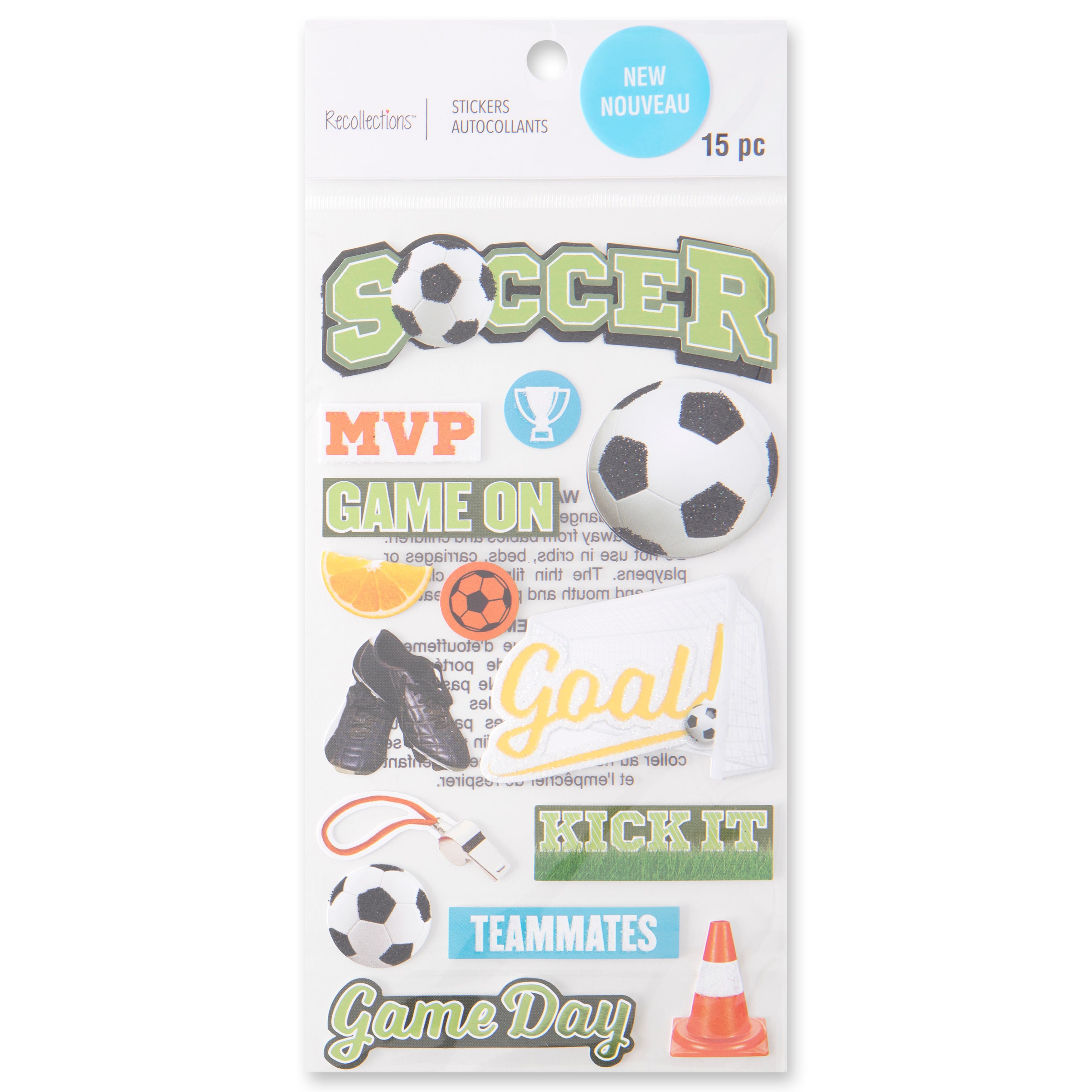 12 Pack: Soccer Stickers by Recollections&#x2122;
