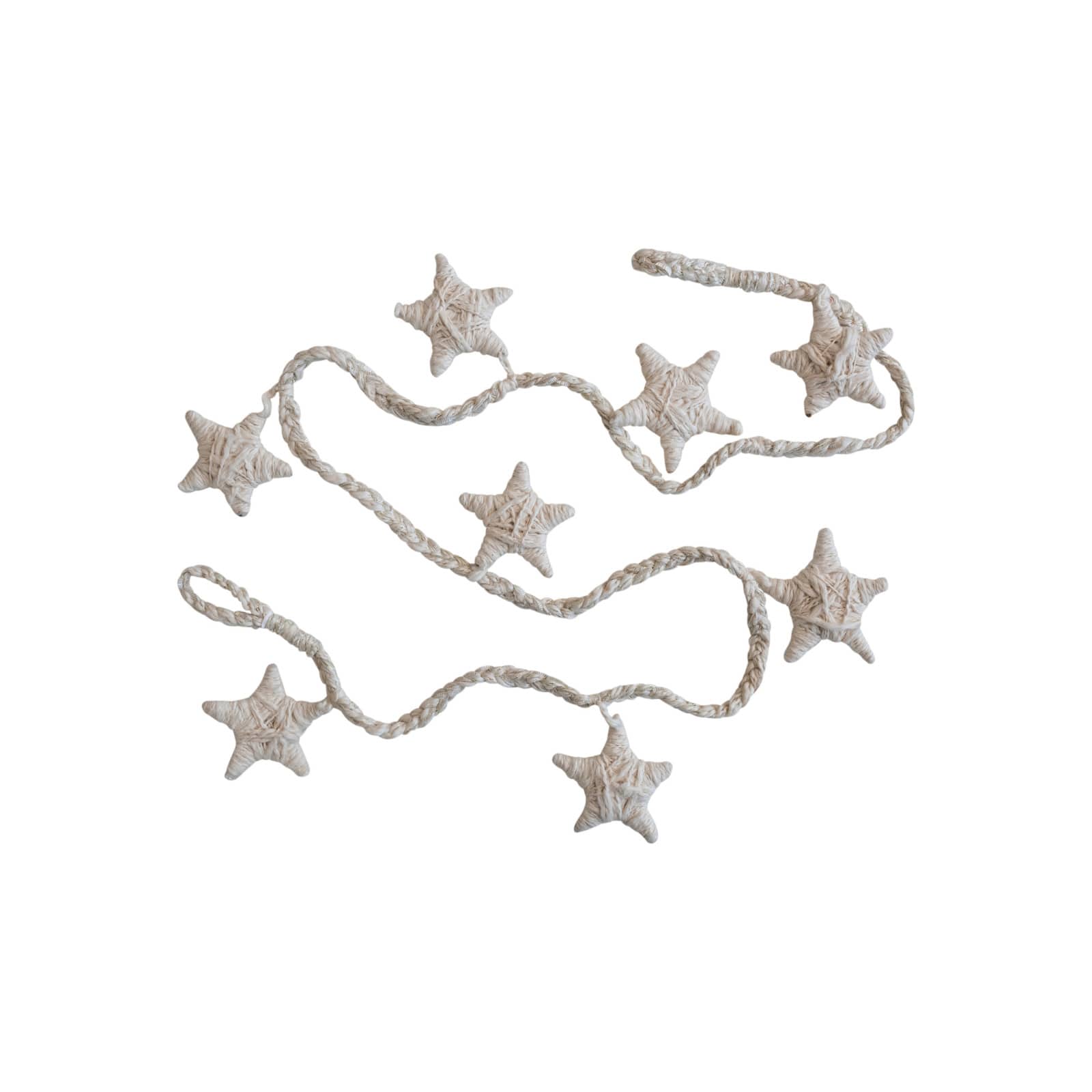 Hello Honey&#xAE; 6ft. Natural Handmade Cotton Blend Star Garland