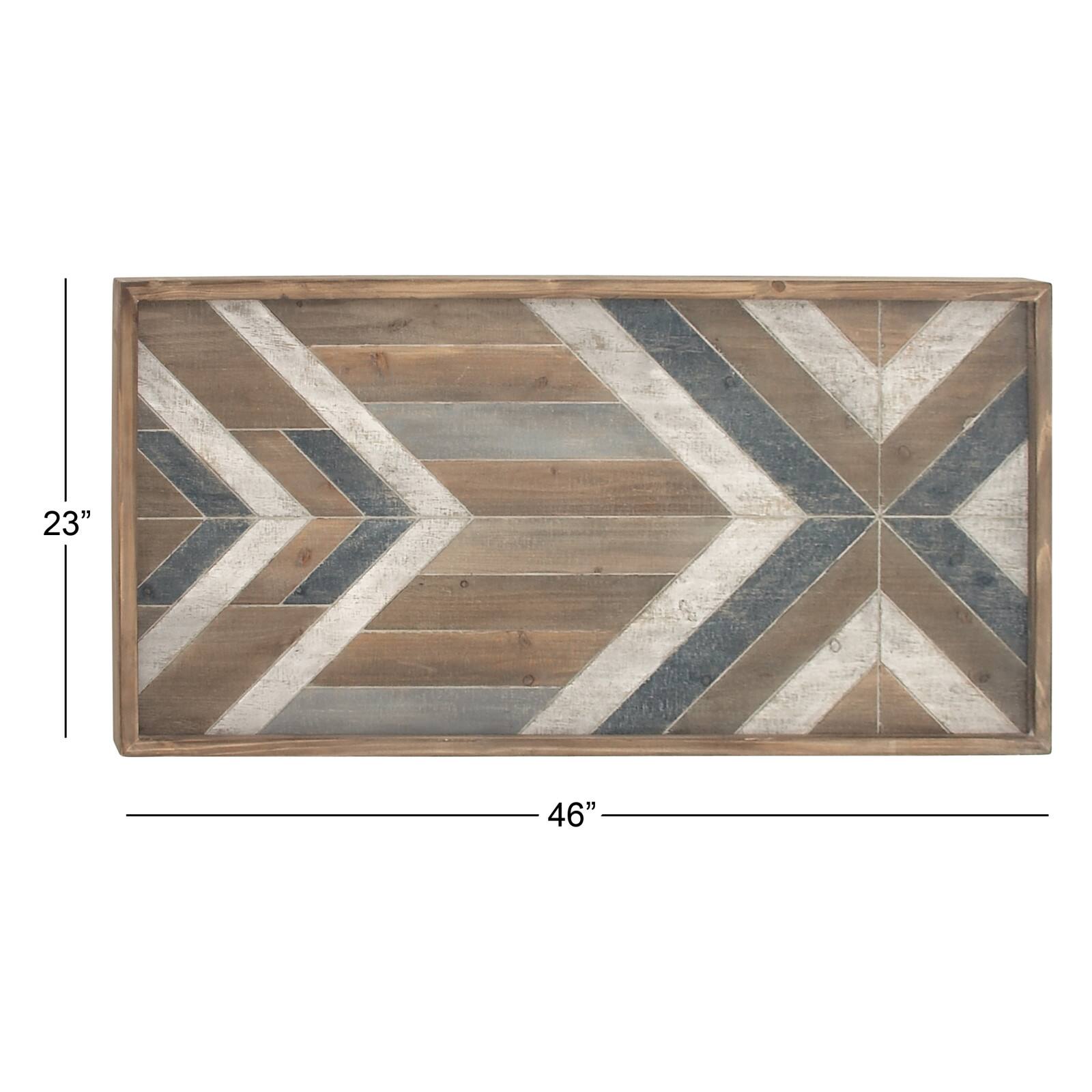 Grey Farmhouse Abstract Wood Wall Decor, 23" x 46"