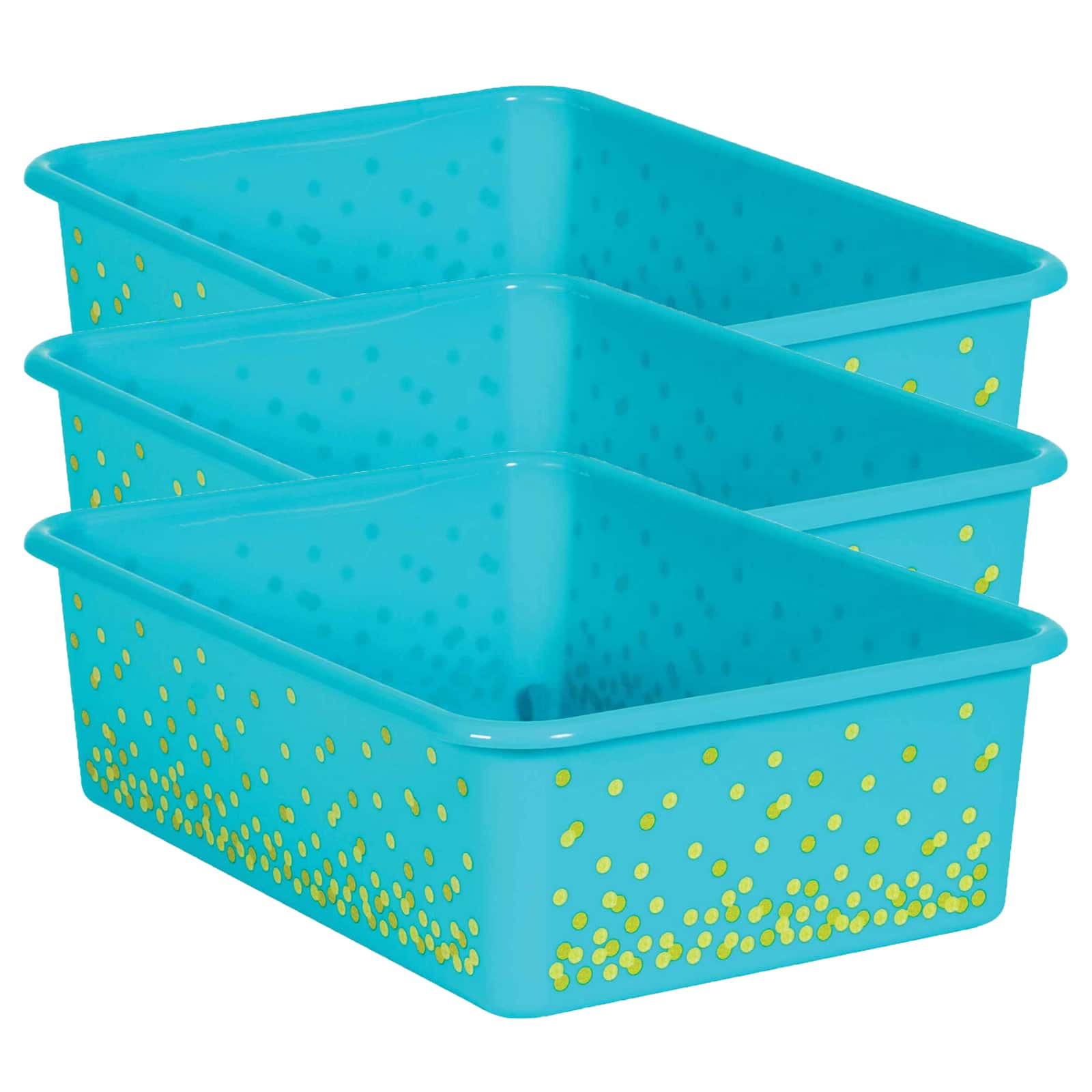 Teacher Created Resources® Large Confetti Plastic Storage Bin, 3ct.