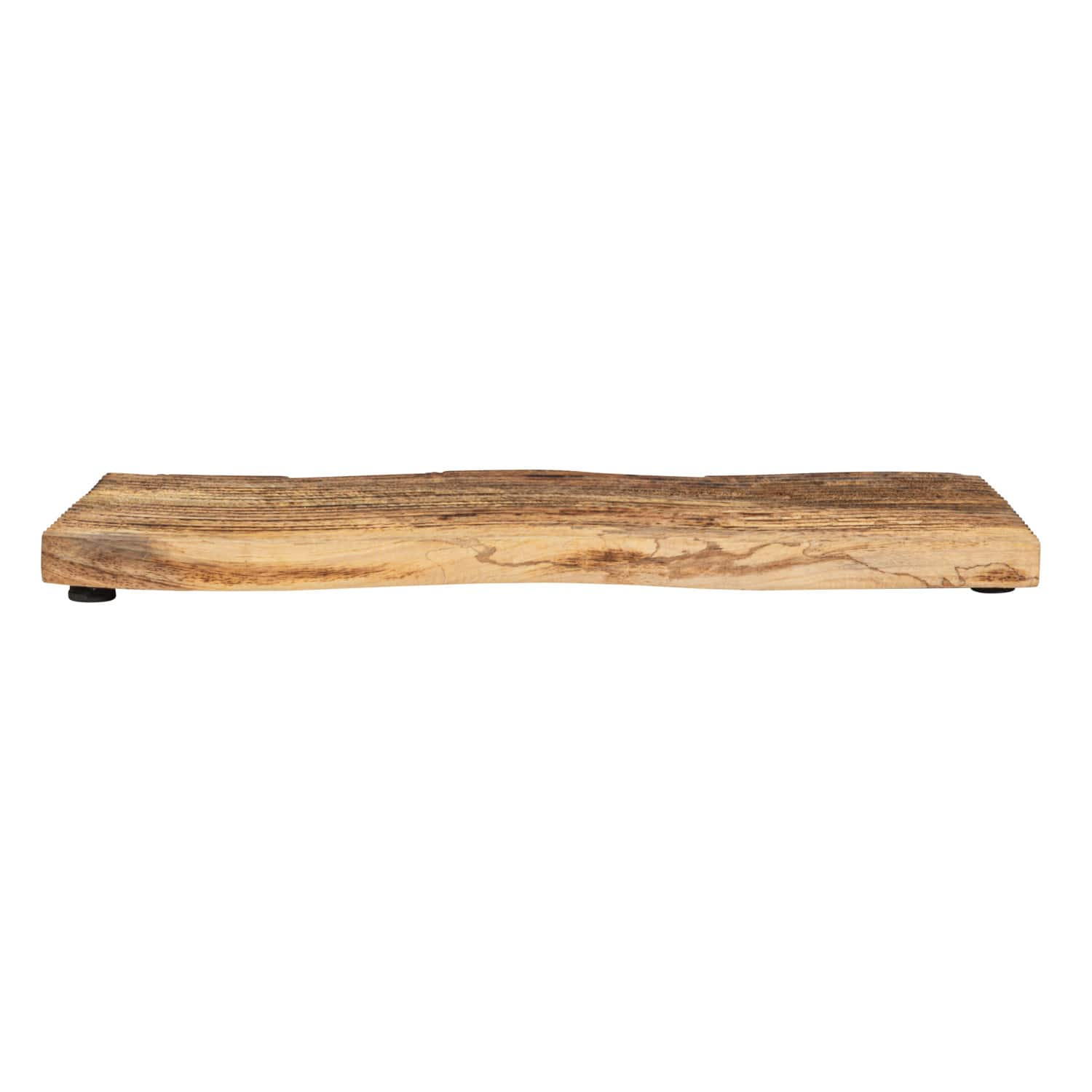 16&#x22; Walnut Finish Grooved Mango Wood Cheese &#x26; Cutting Board