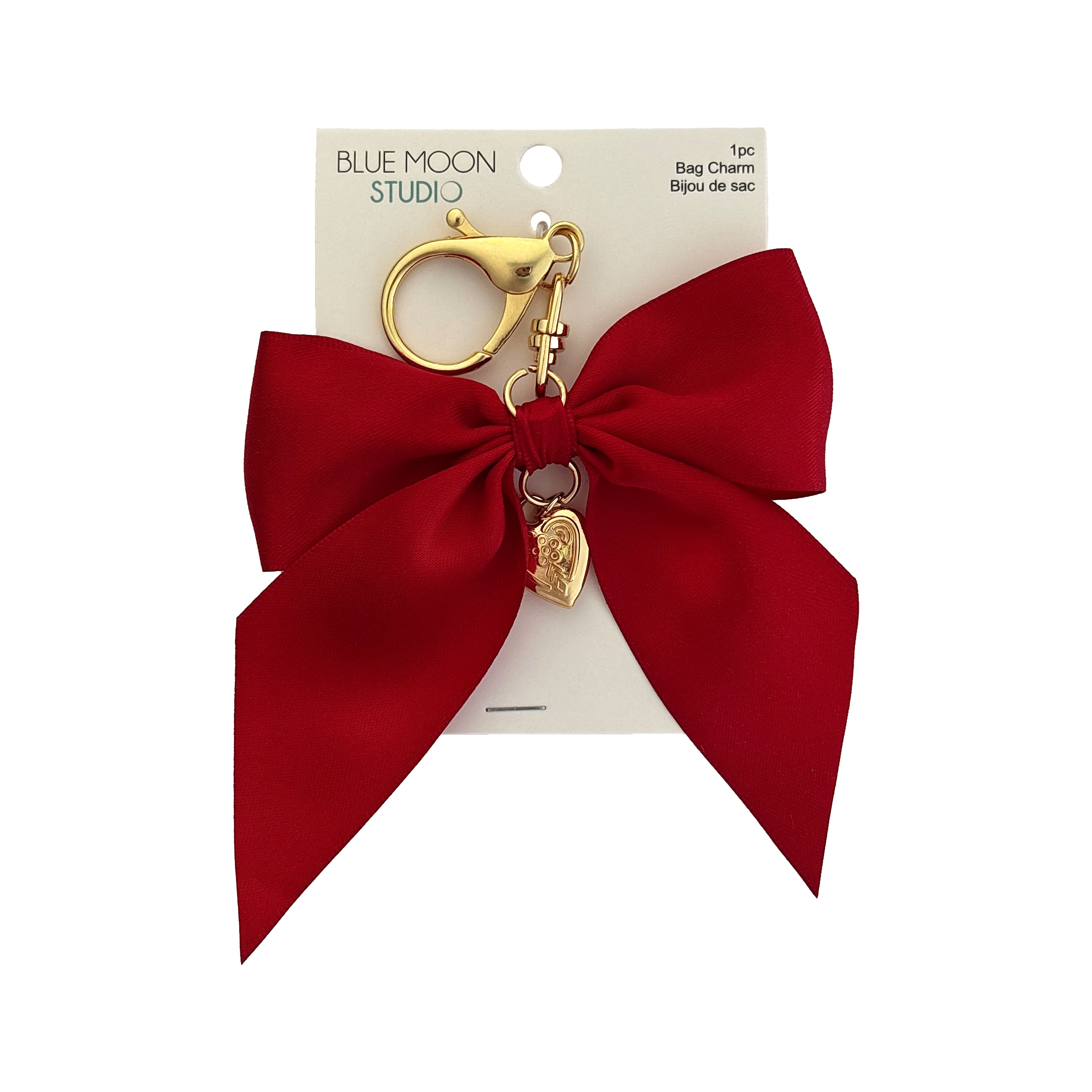 Blue Moon Studio&#x2122; Red Fabric Bow Bag Charm