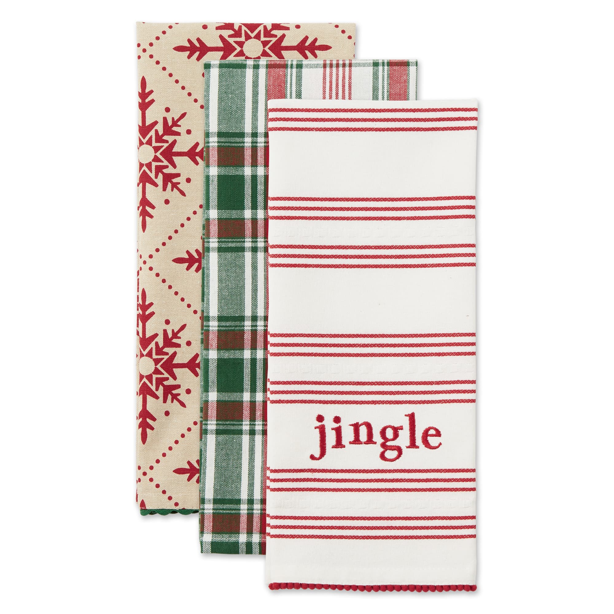 DII&#xAE; Assorted Jingle Dishtowel Set