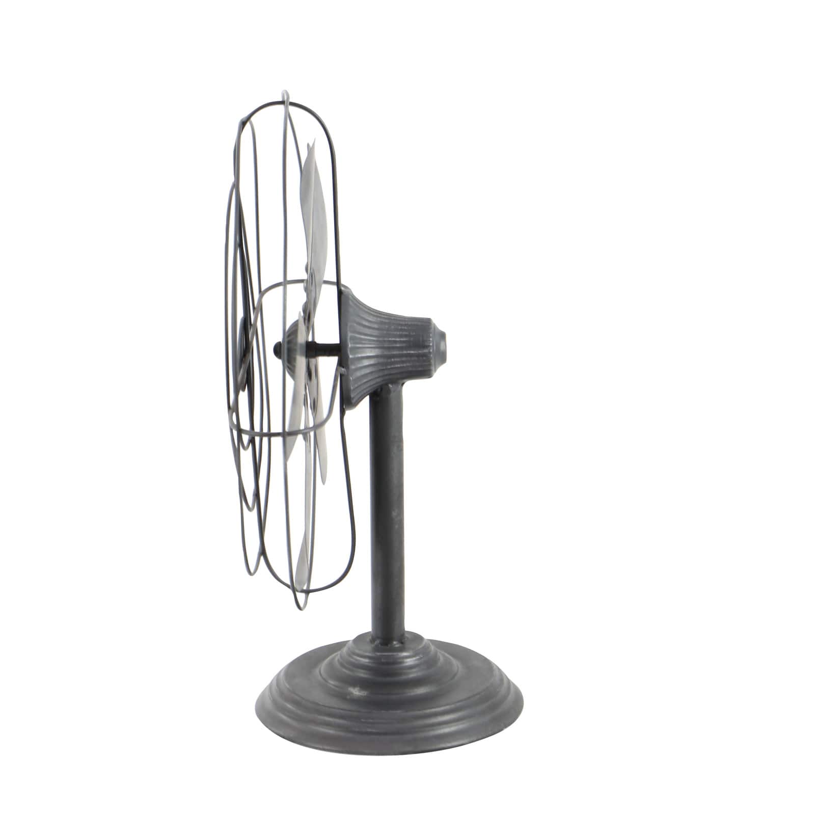 18&#x22; Black Metal Fan Vintage Sculpture