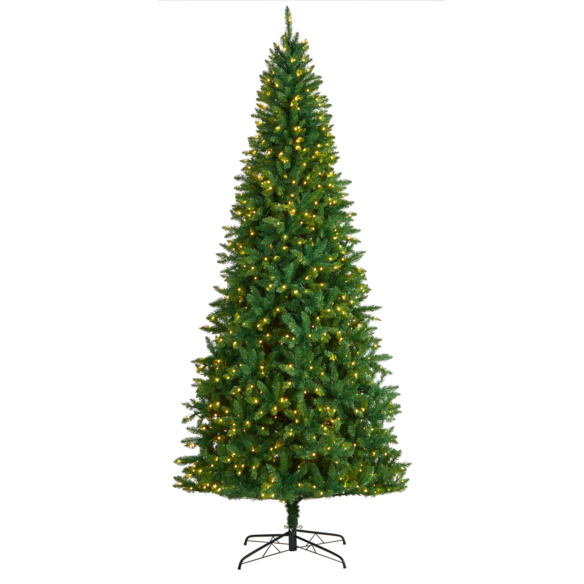 9ft. Pre-Lit Green Valley Fir Artificial Christmas Tree, Clear LED Lights