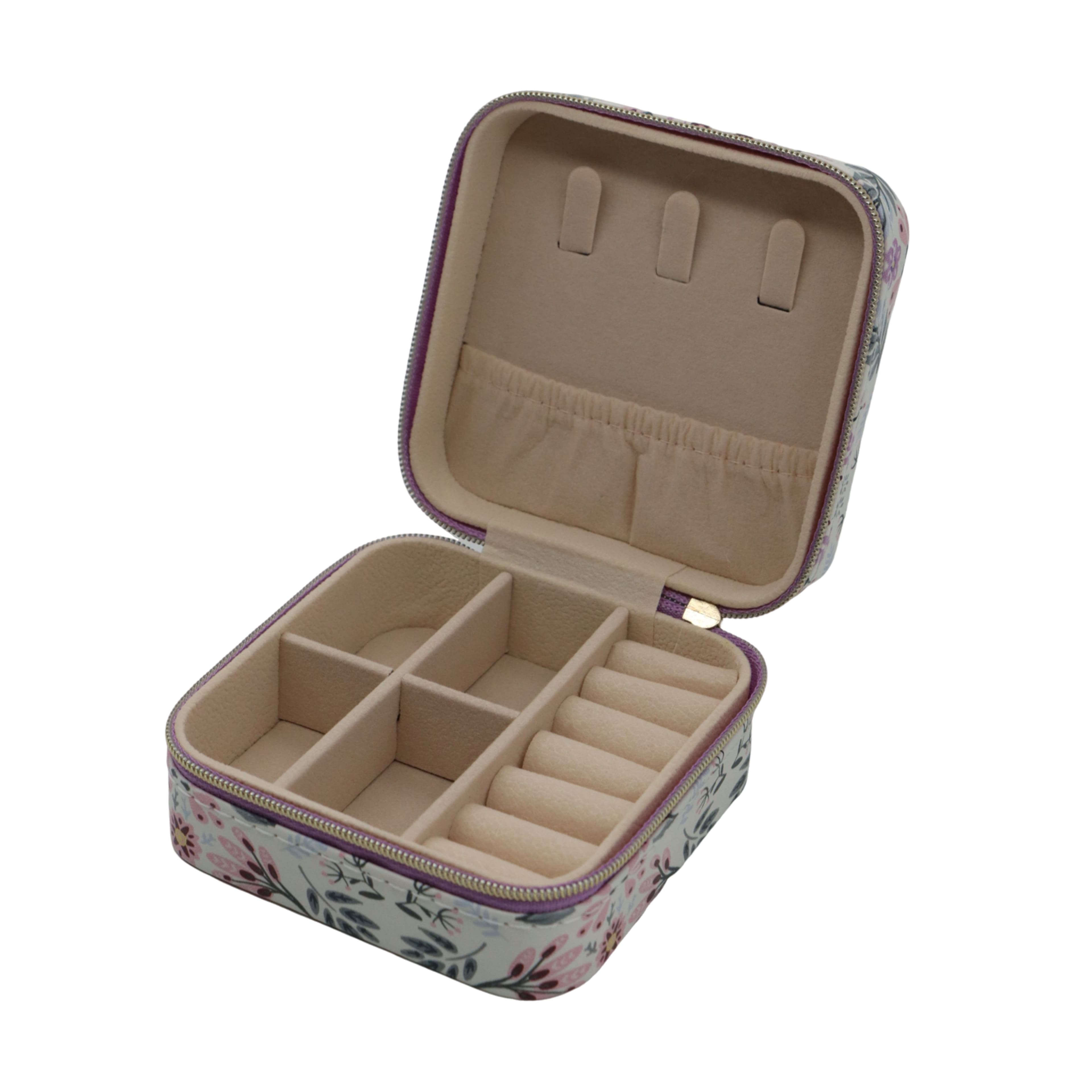 Assorted Floral Square Jewellery Zip Case, 1pc. by Fab Finds