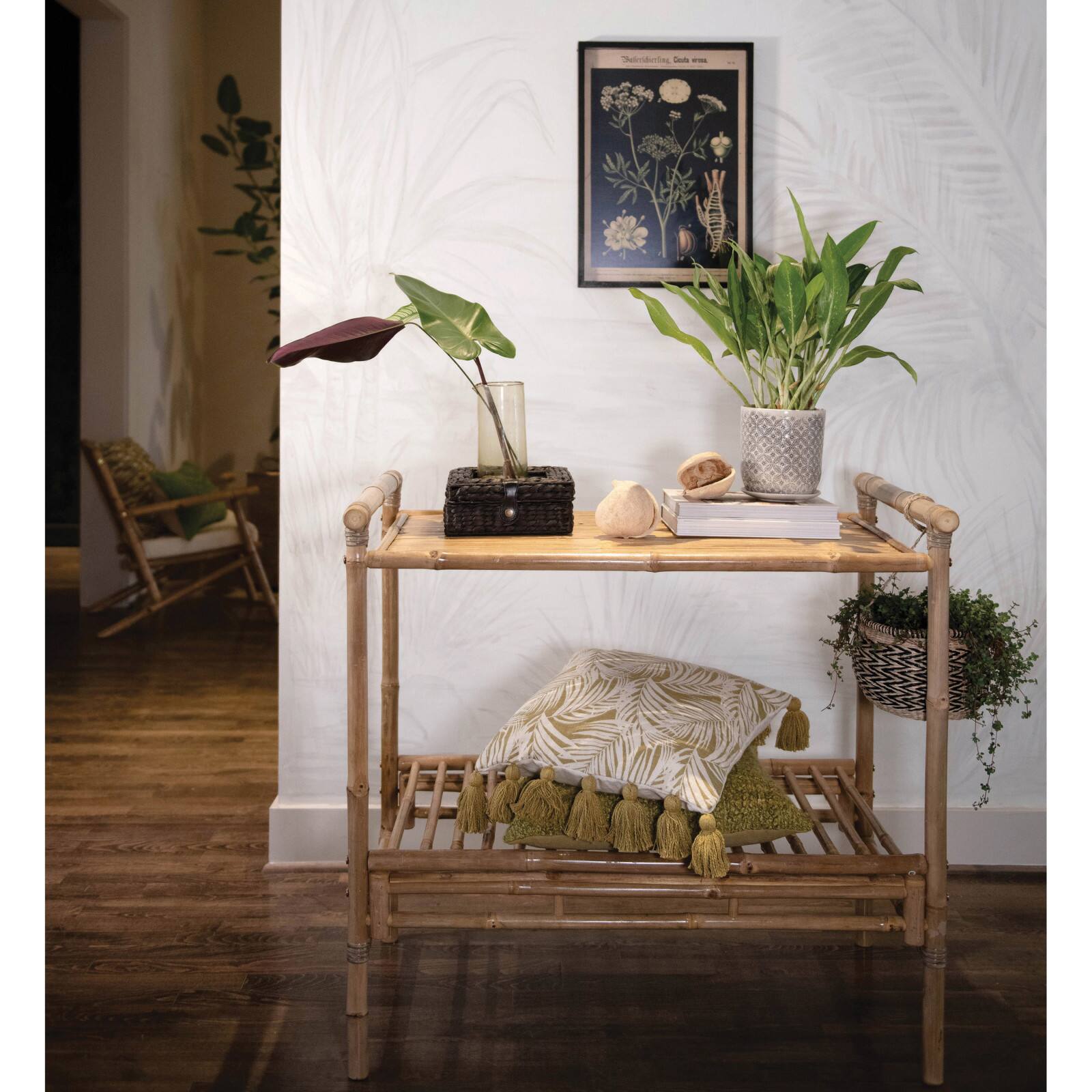 Hello Honey® 7" Black & Cream Hand-Stamped Pattern Stoneware Pot & Saucer Set