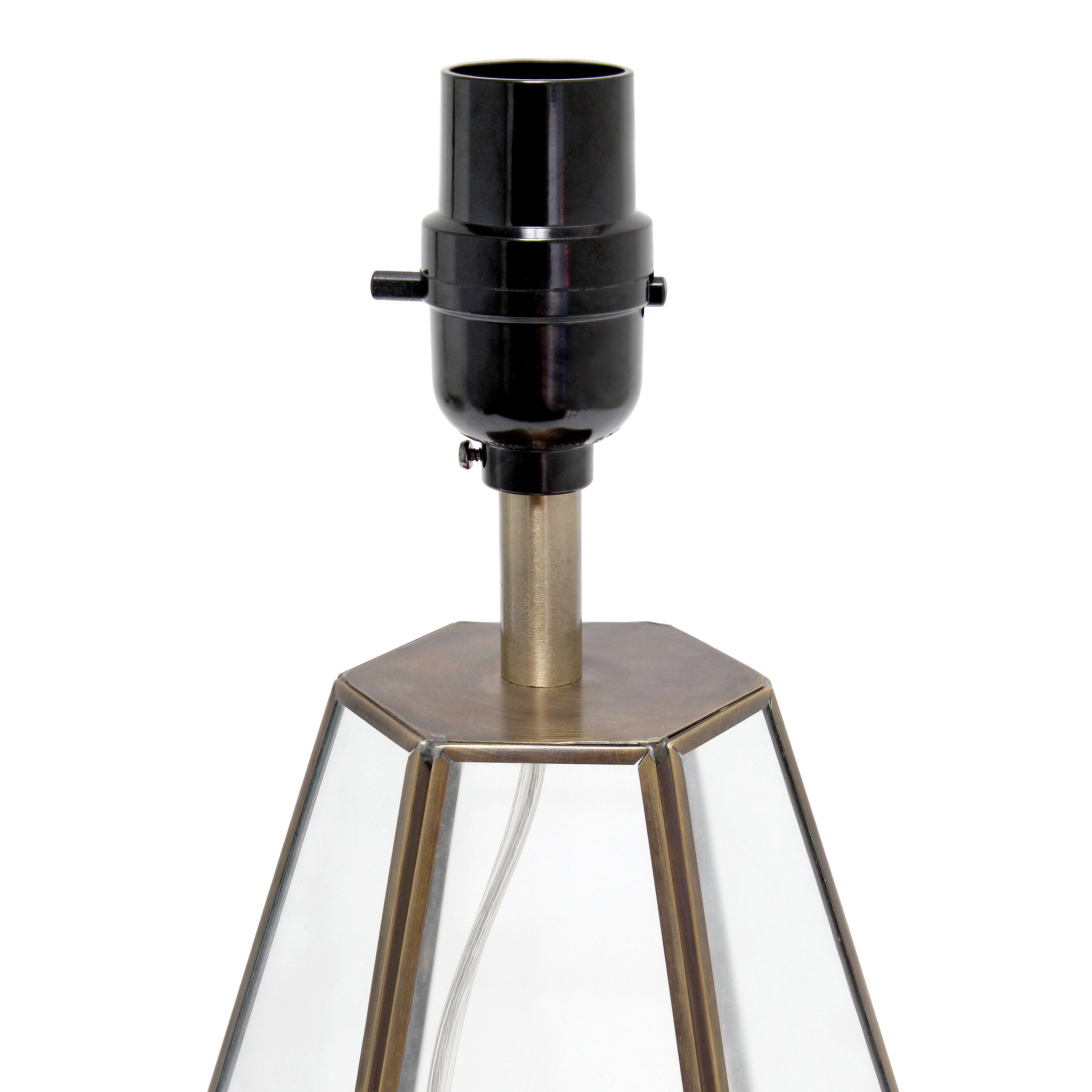 Lalia Home 18&#x22; Transparent Triagonal Brass Table Lamp