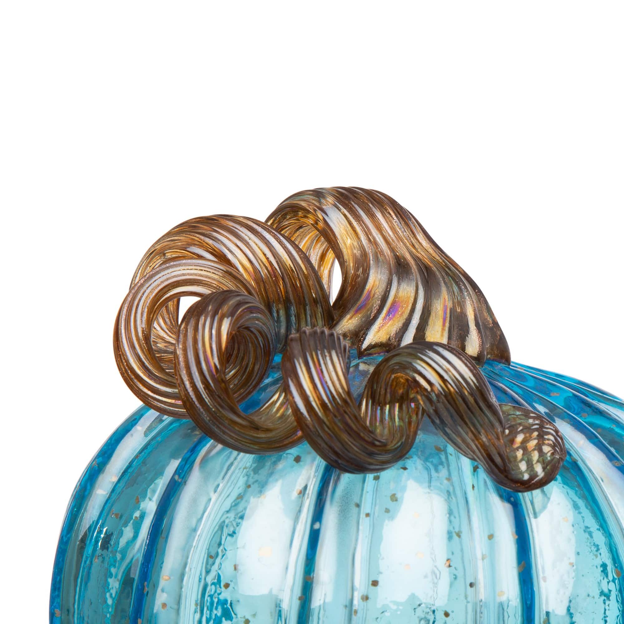 Glitzhome® Blue Glass Pumpkin Set