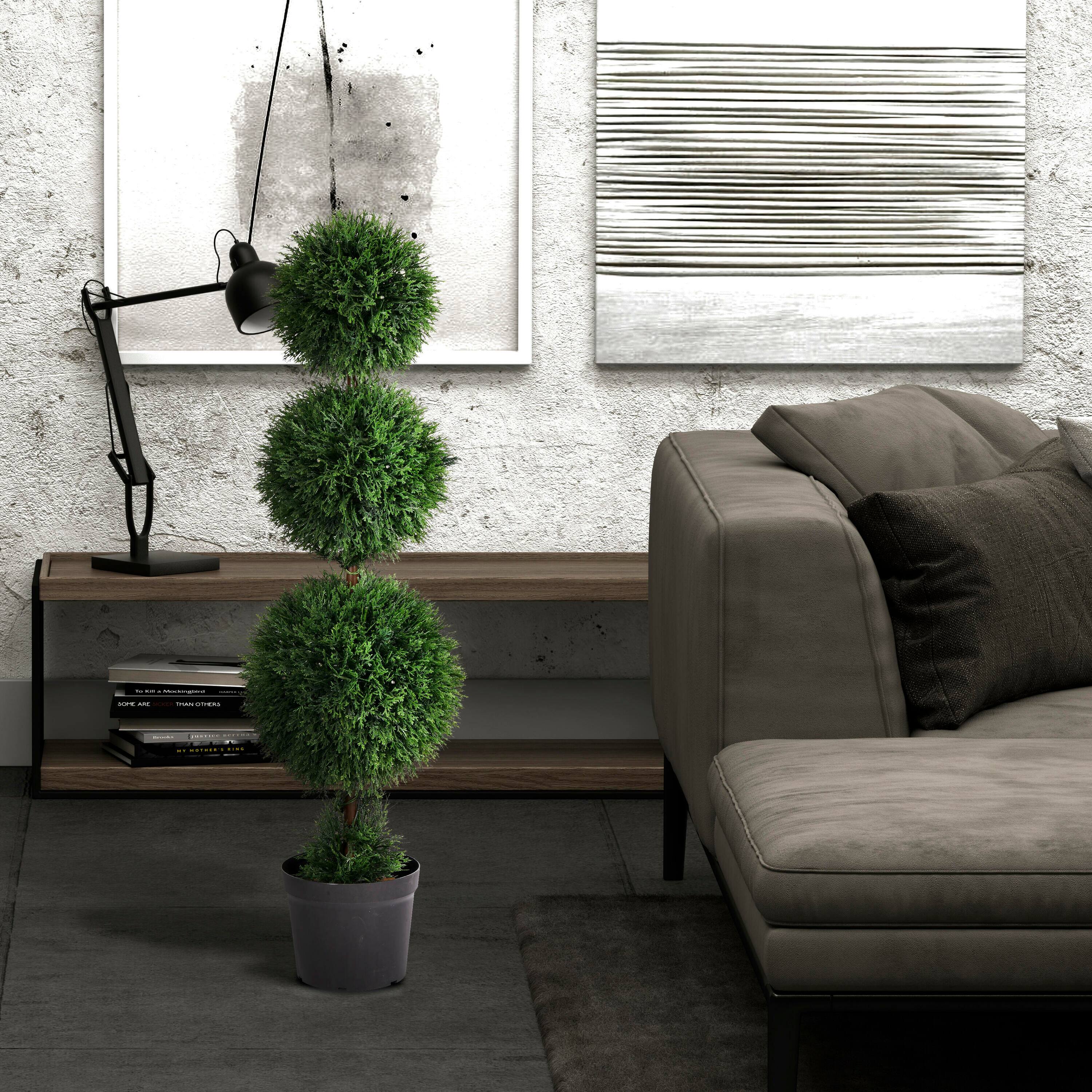 4ft. Potted Triple Ball Green Cedar Topiary