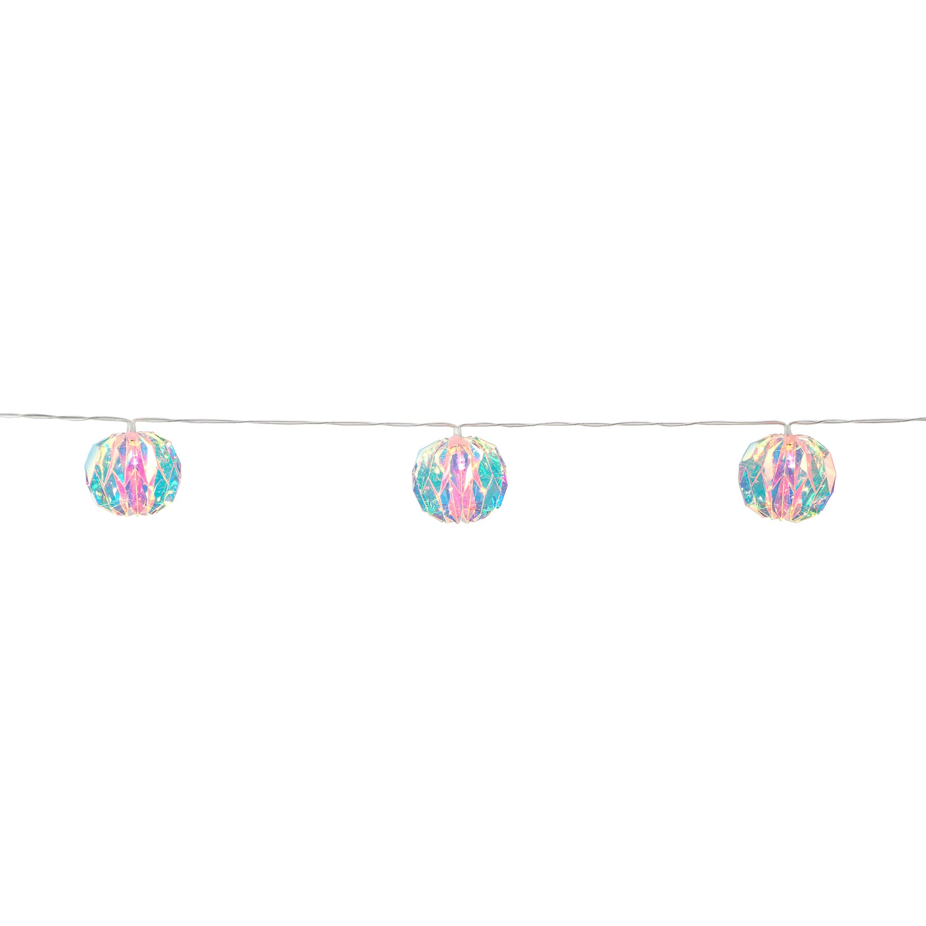 10ct. Warm White LED Iridescent Faceted Ball String Lights by Ashland&#xAE;
