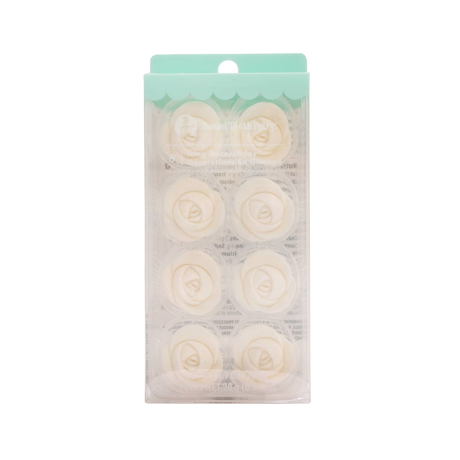 Sweet Tooth Fairy® White Rose Icing Decorations, 8ct.