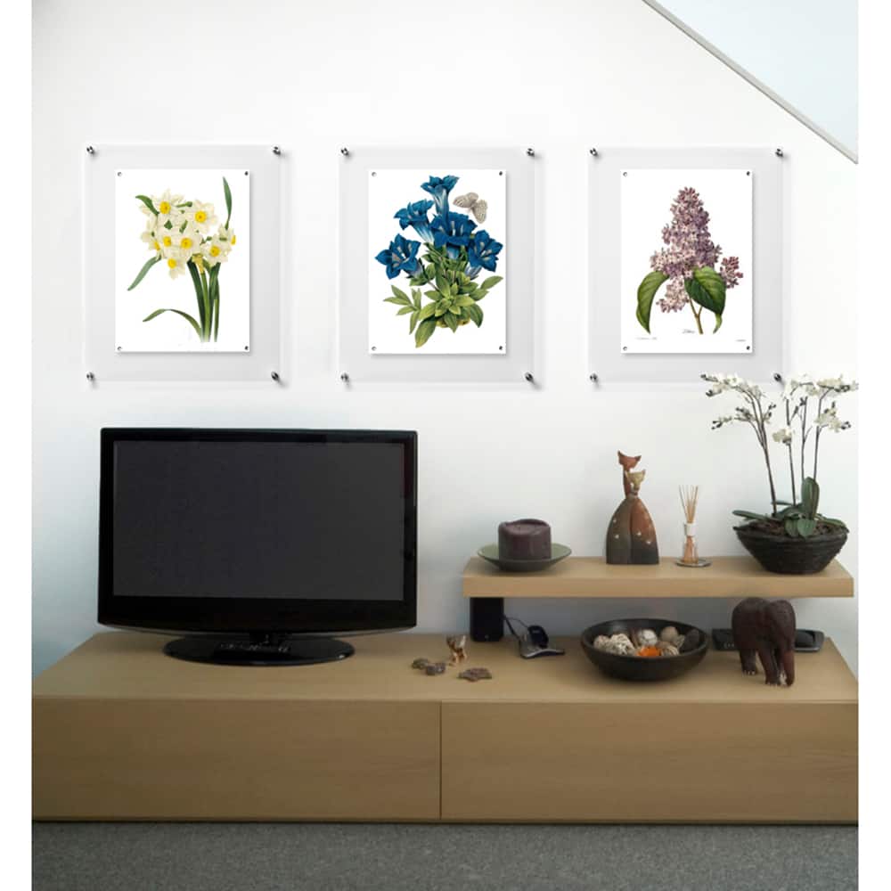 Wexel Art Single Panel Clear Acrylic Floating Wall Frame &#x26; Magnets with Silver Hardware
