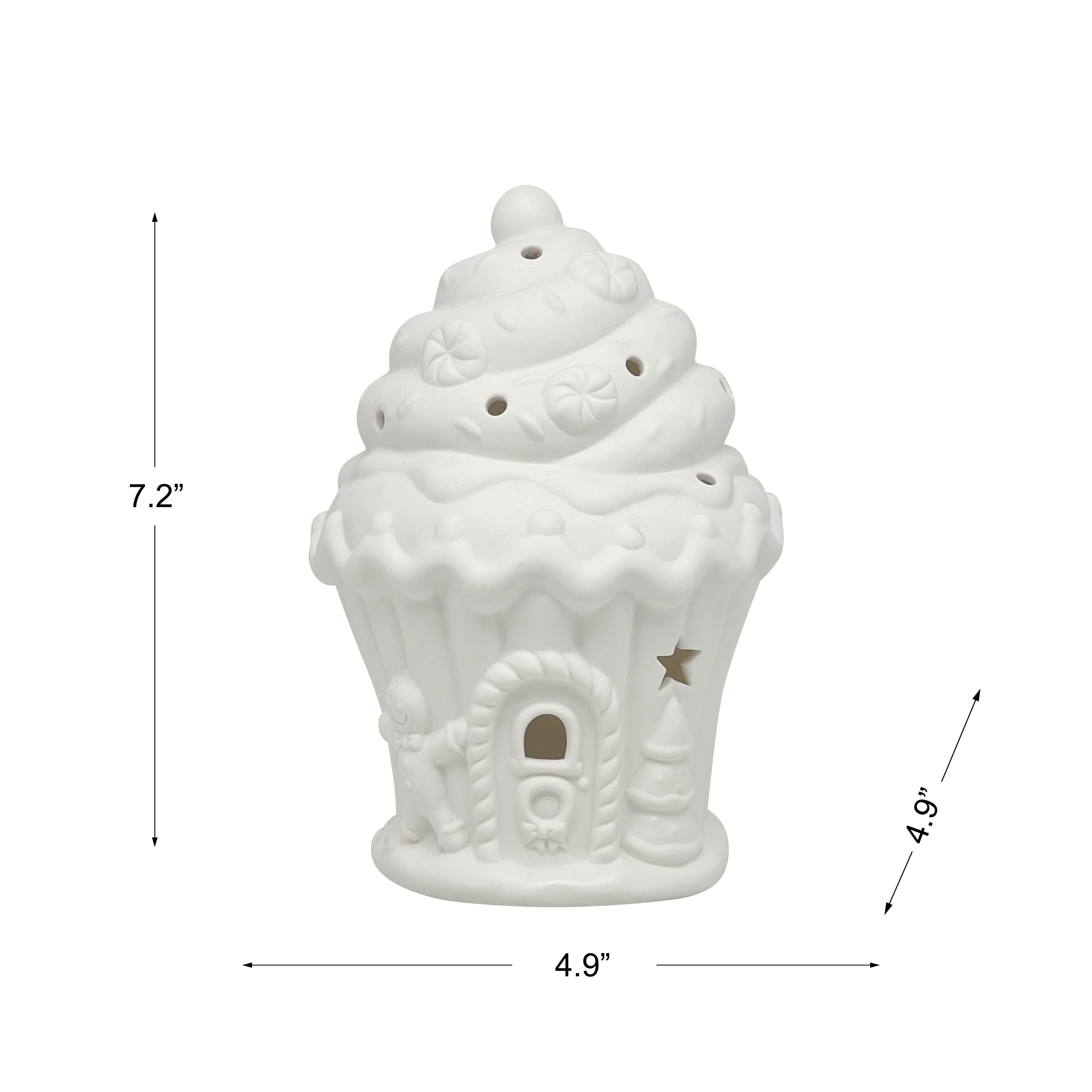 7.25&#x22; Ice Cream House DIY LED Ceramic D&#xE9;cor by Make Market&#xAE;