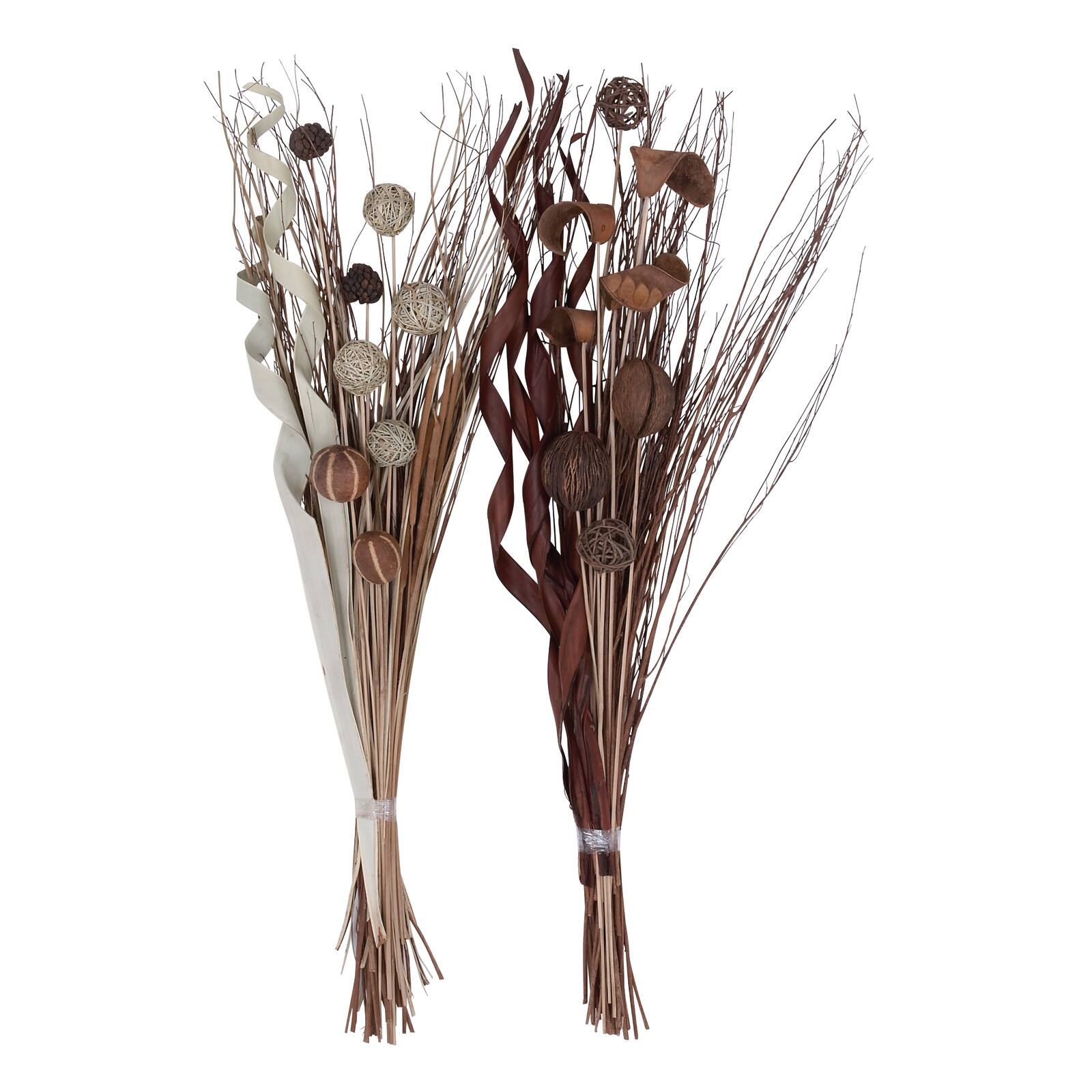 Set of 2&#x22; Brown Sea Grass Natural Foliage, 46&#x22; x 15&#x22;