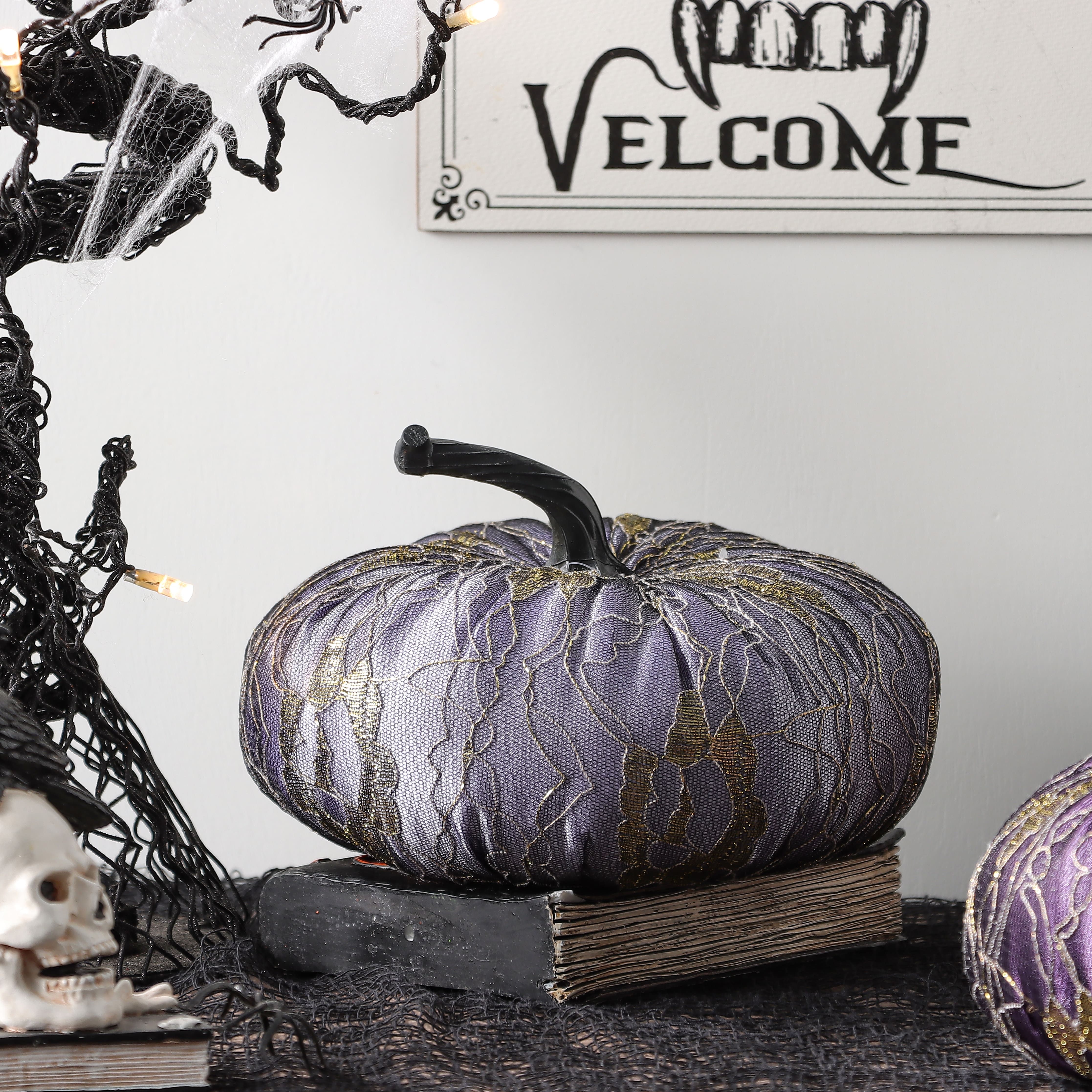 Assorted 7&#x22; Lace Net Tabletop Fabric Pumpkin, 1pc. by Ashland&#xAE;