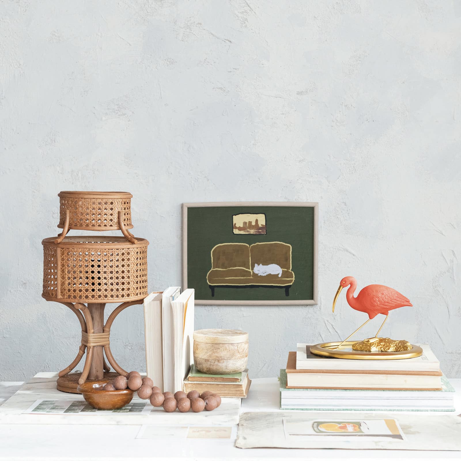 Hello Honey® 18" Rustic Rattan Vintage Reproduction Table Lamp, 2ct.