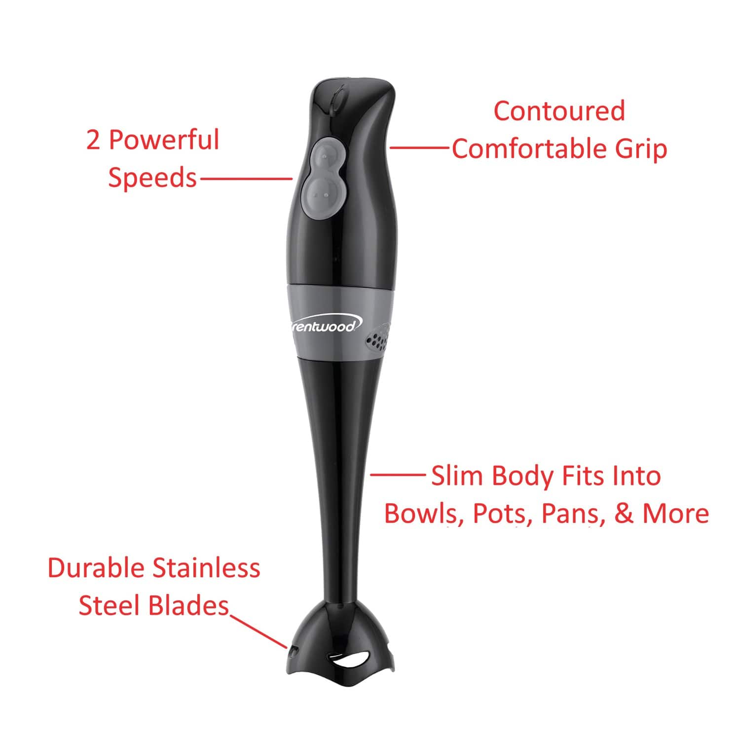 Brentwood Black 2 Speed Hand Blender