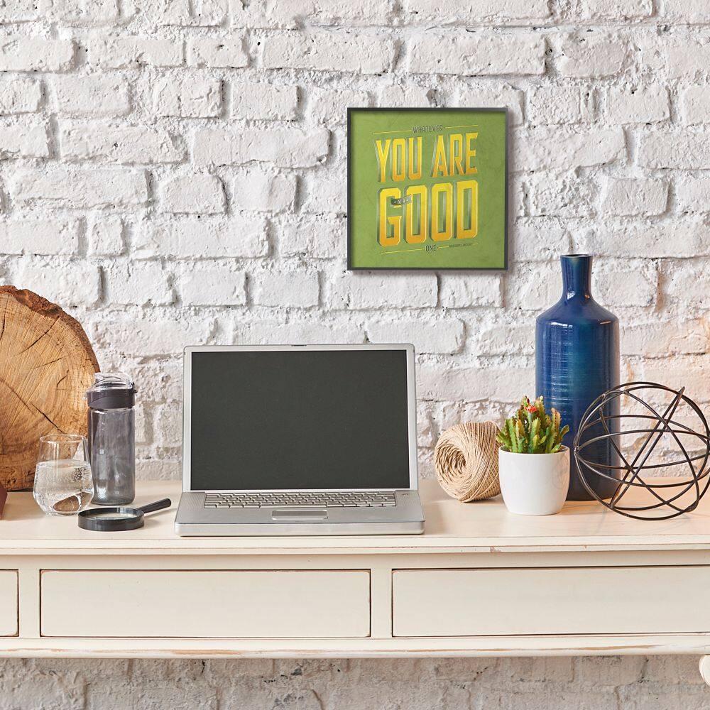 Stupell Industries Green Be A Good One Inspirational Comic Wall Accent with Black Frame