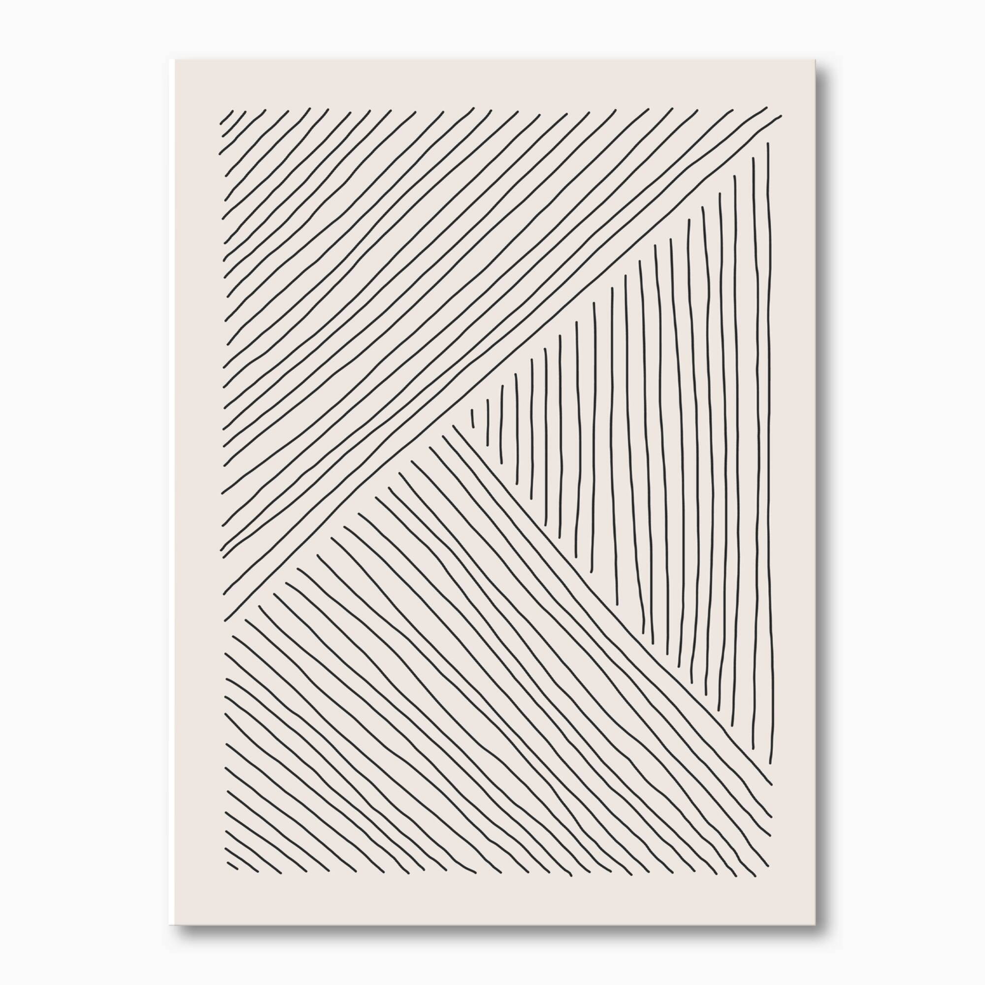 Designart - Minimal Geometric Lines II - Modern Canvas Wall Art Print