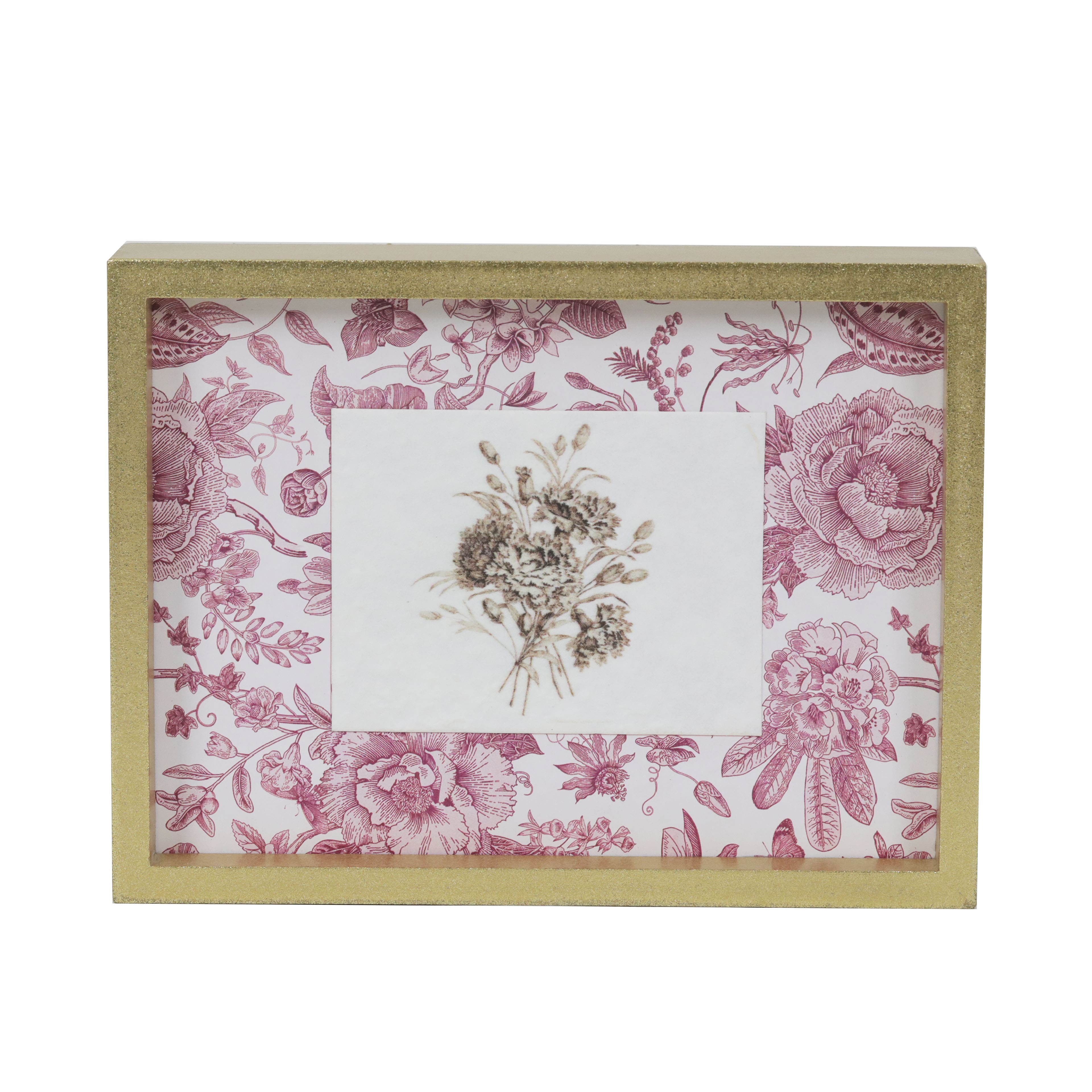 Gold Frame Light Pink Floral Print Tabletop D&#xE9;cor by Ashland&#xAE;