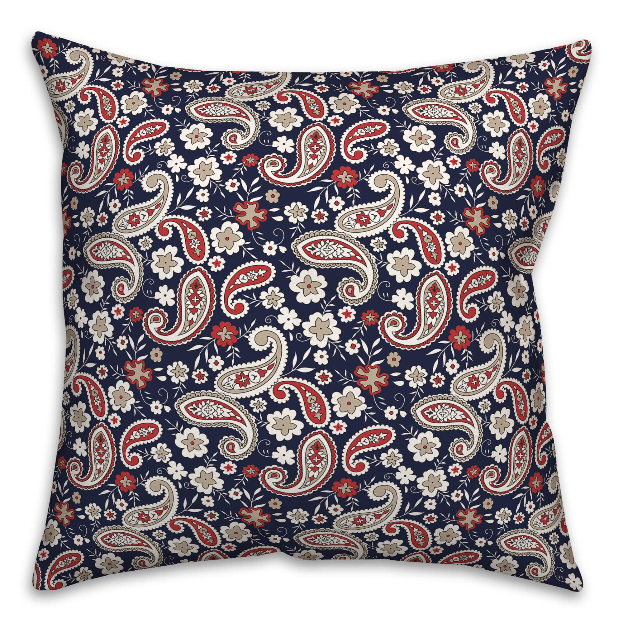 Patriotic Paisley Throw Pillow