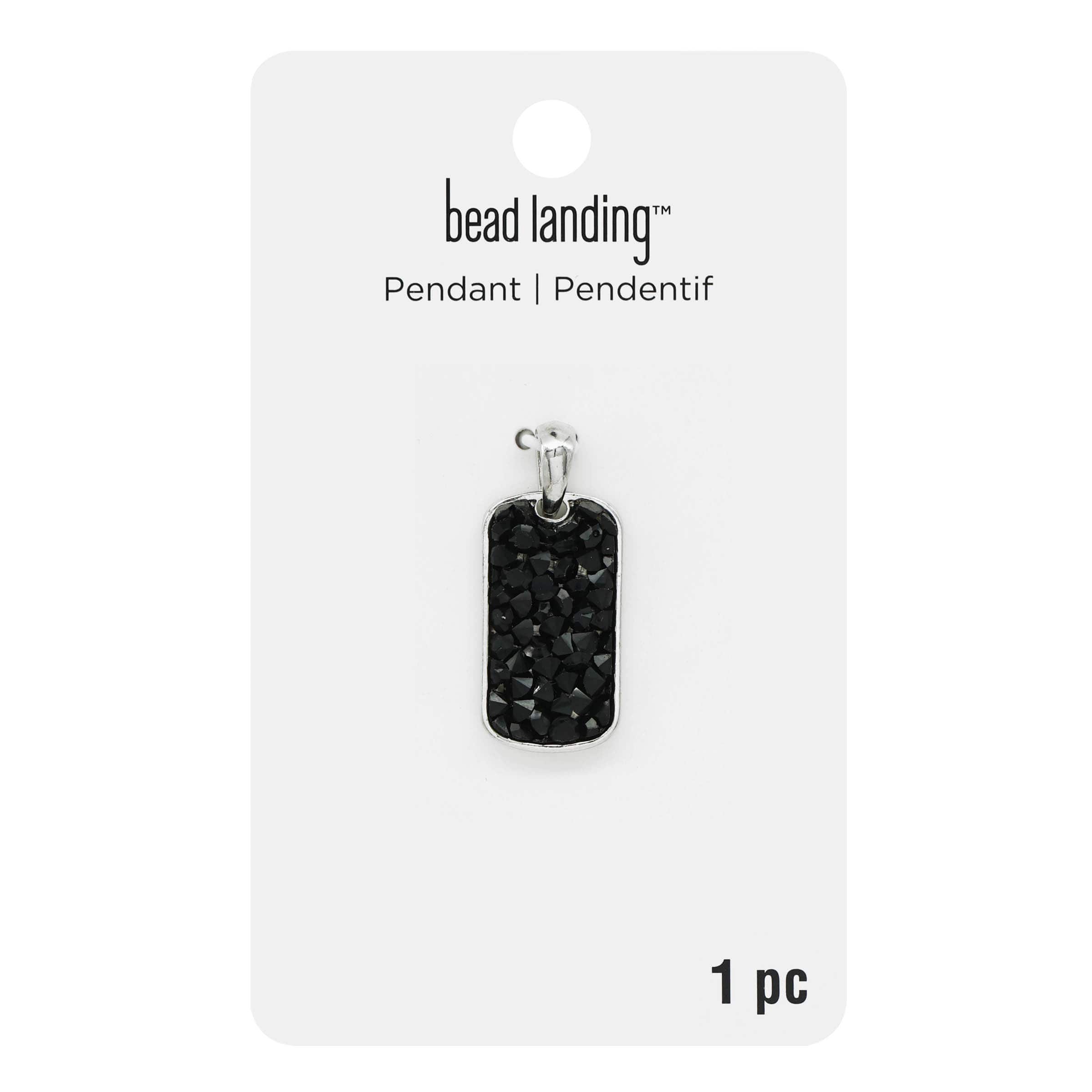 Black Textured Dog Tag Pendant by Bead Landing&#x2122;