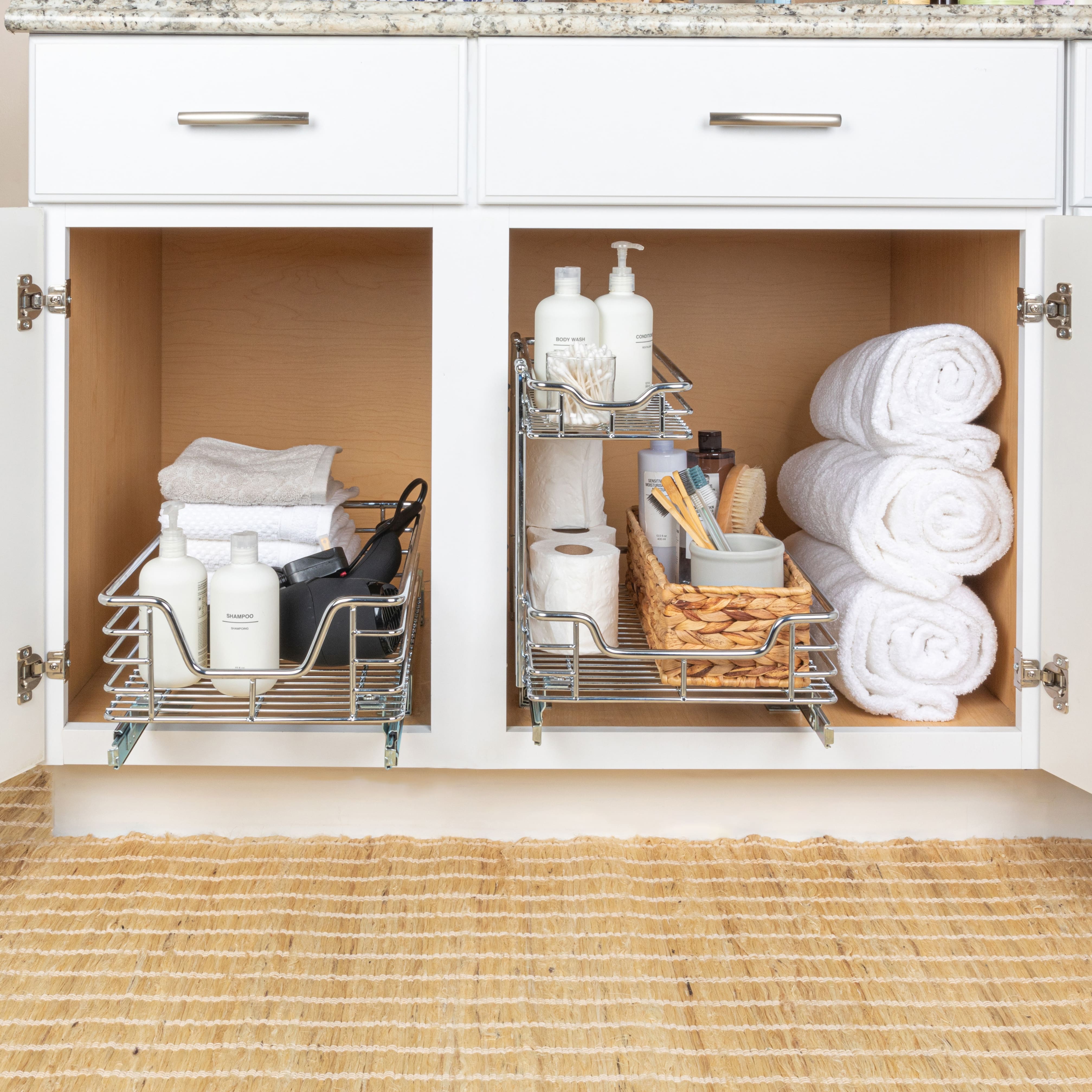 Household Essentials Glidez Chrome 2-Tier Cabinet Organizer