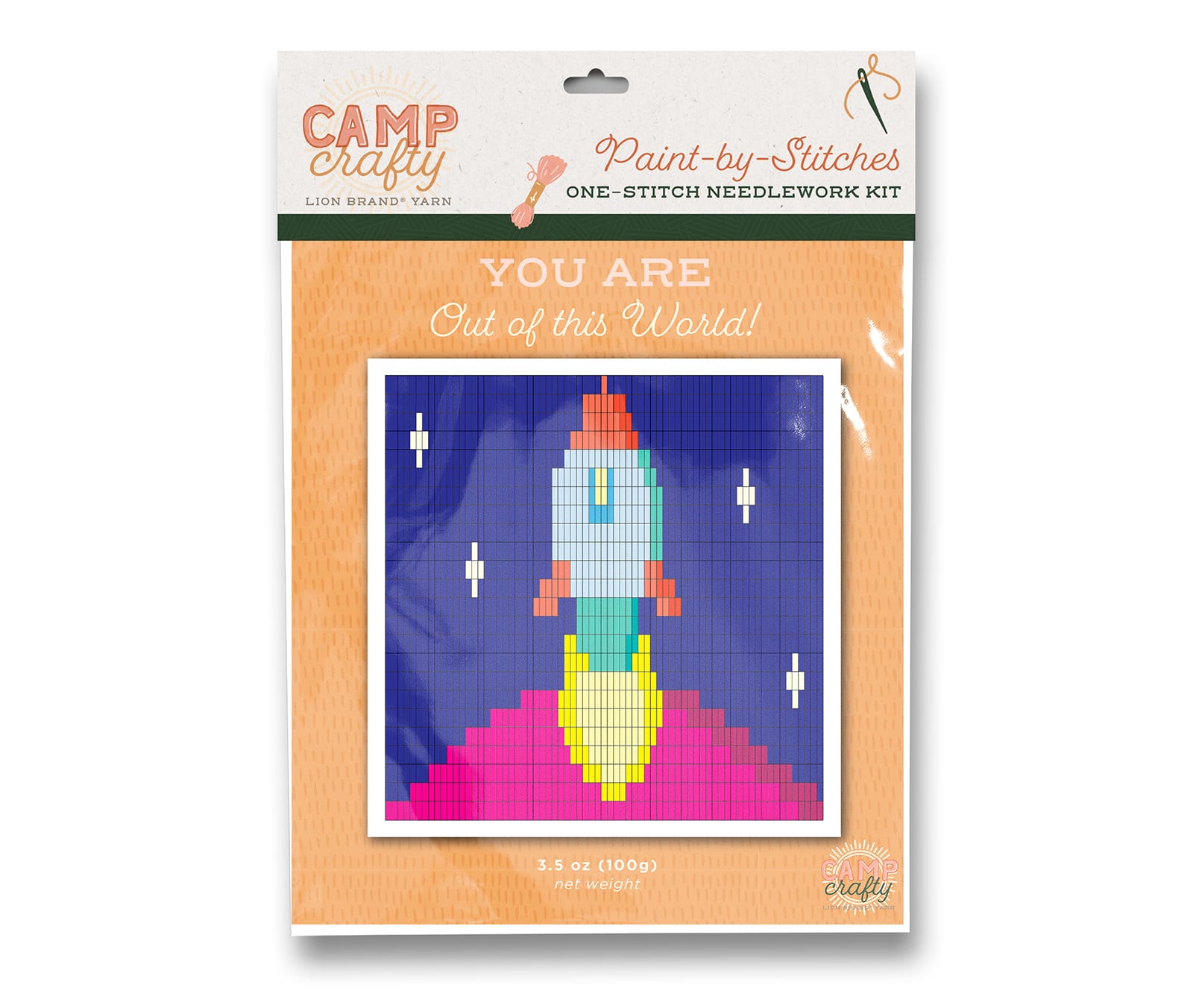 Lion Brand® Rocket Ship Paint-by-Stitches Kit