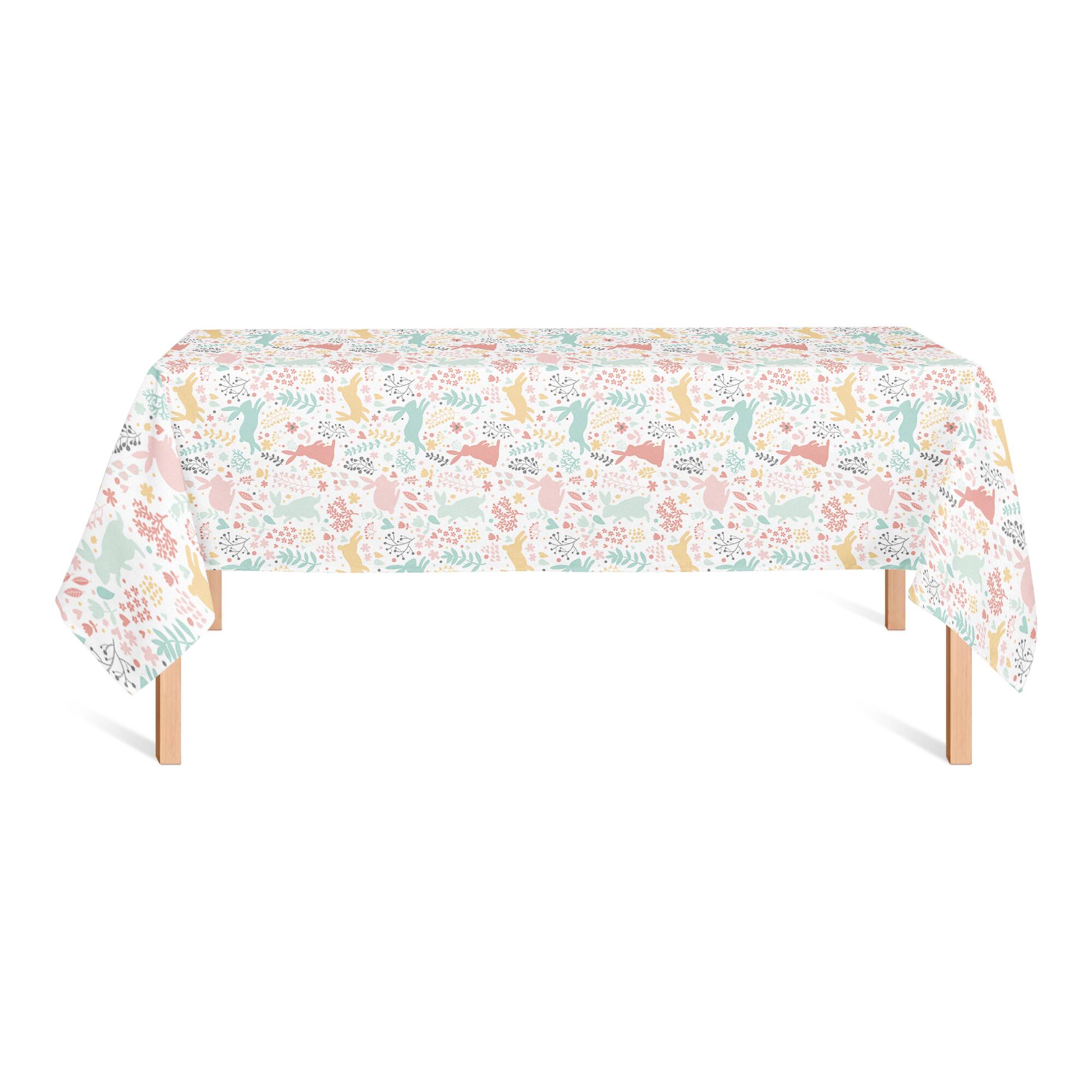 Scandinavian Bunny Pattern 58&#x22; x 102&#x22; Tablecloth