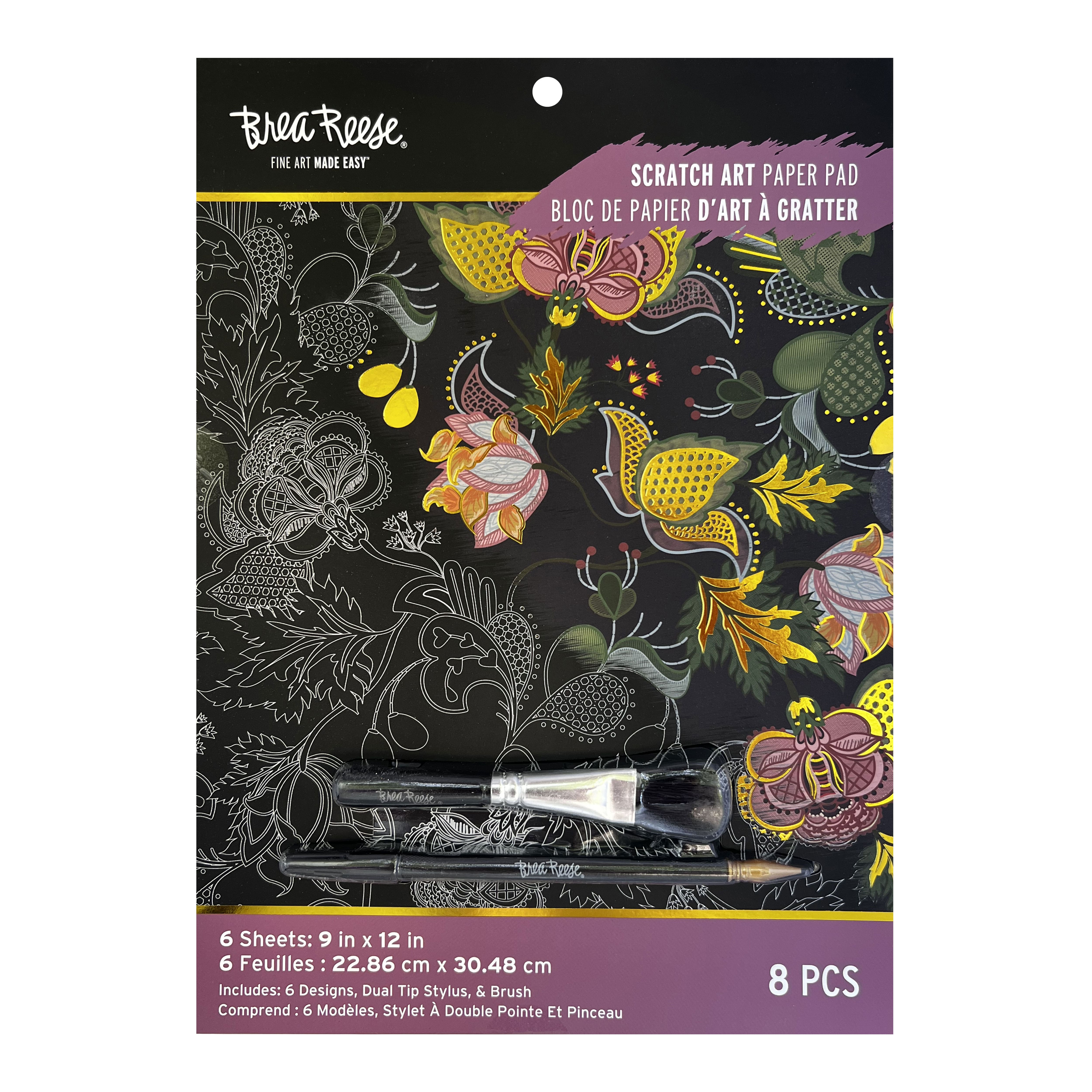 Brea Reese&#x2122; 9&#x22; x 12&#x22; Fall Icons Scratch Art Paper Pad