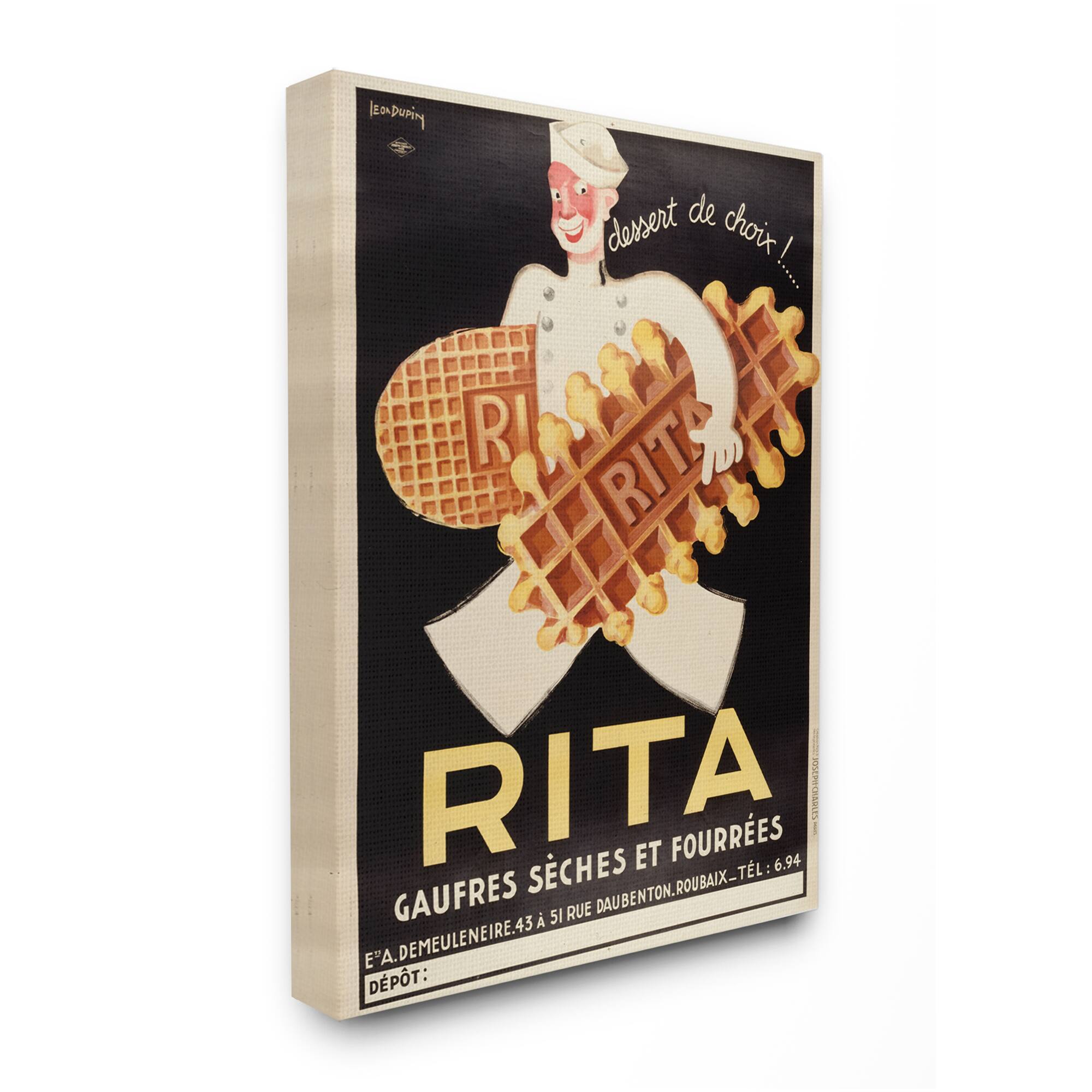 Stupell Industries French Waffle Vintage Advertisement Canvas Wall Art