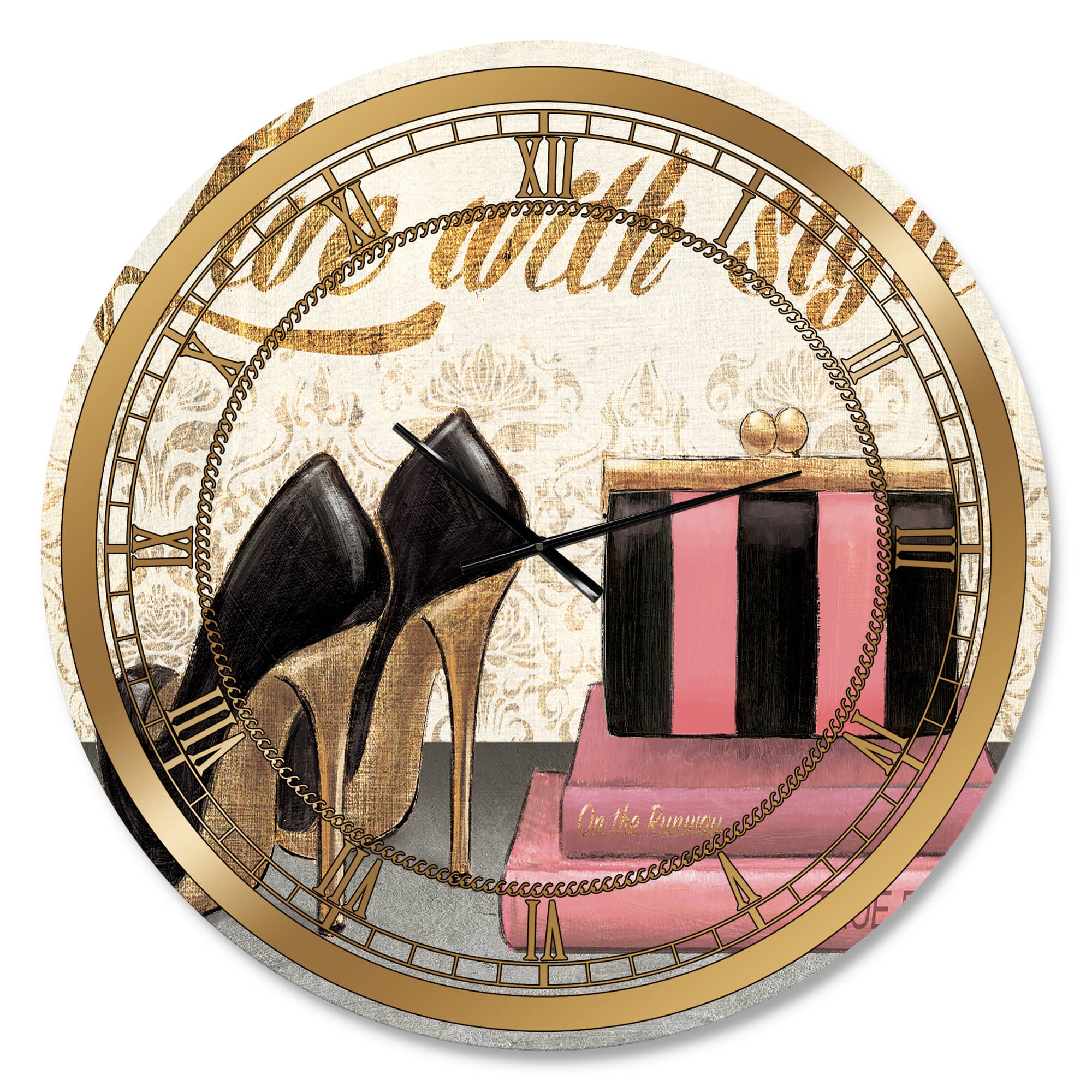 Designart 'Gold Fabulous Life Style Ii Glam Wall Clock