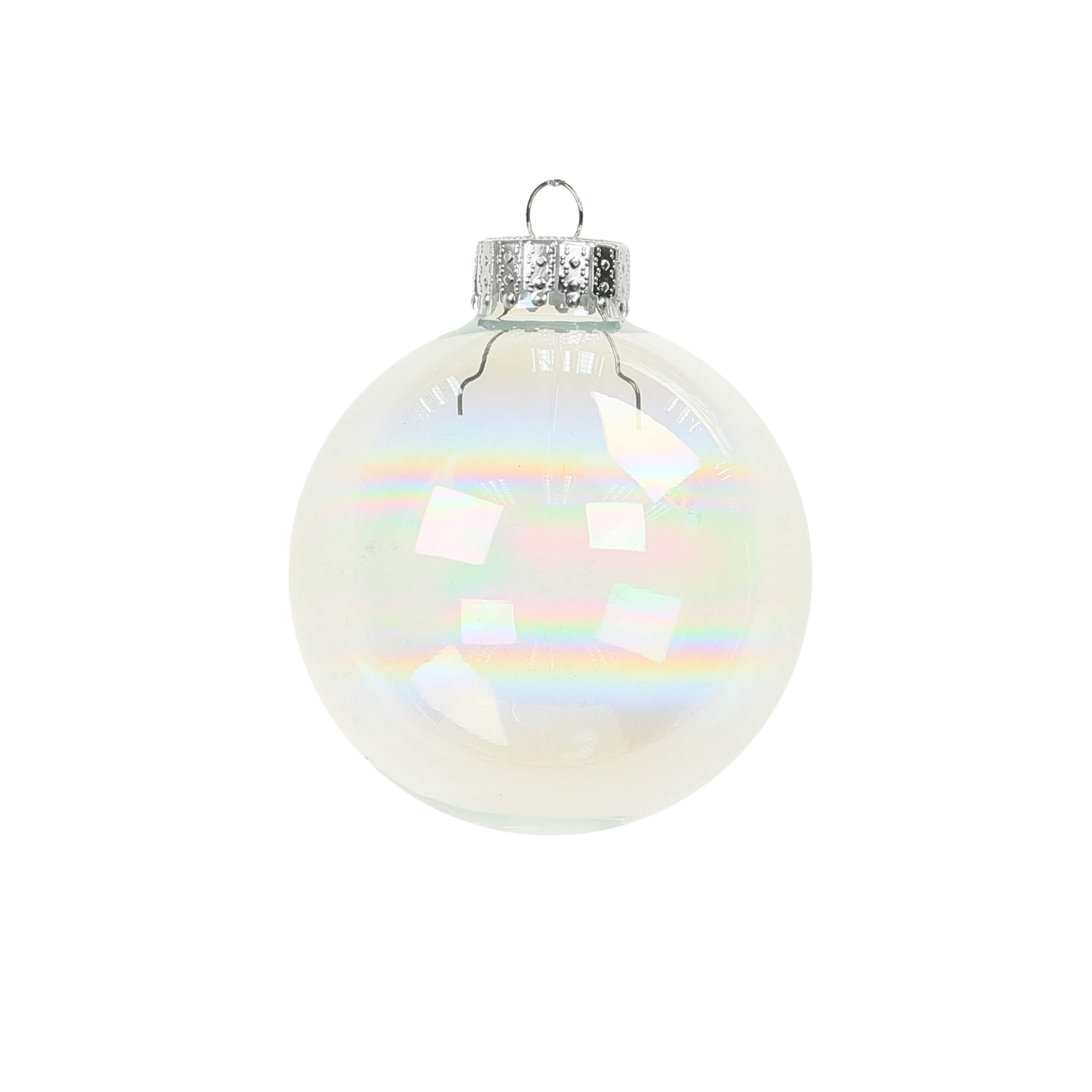 6 Pack 2.5&#x22; Iridescent Glass Ball Ornaments by Ashland&#xAE;
