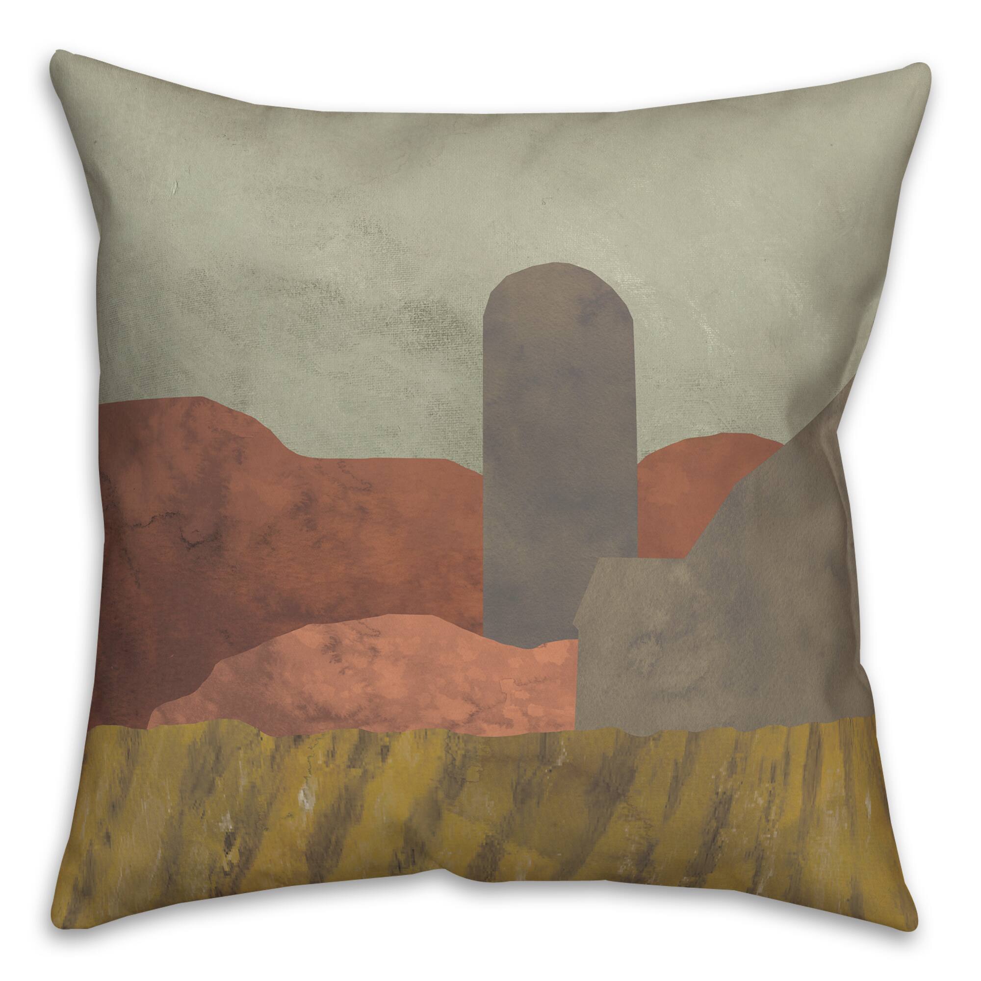 Boho Farmhouse Landscape 18" x 18" Throw Pillow