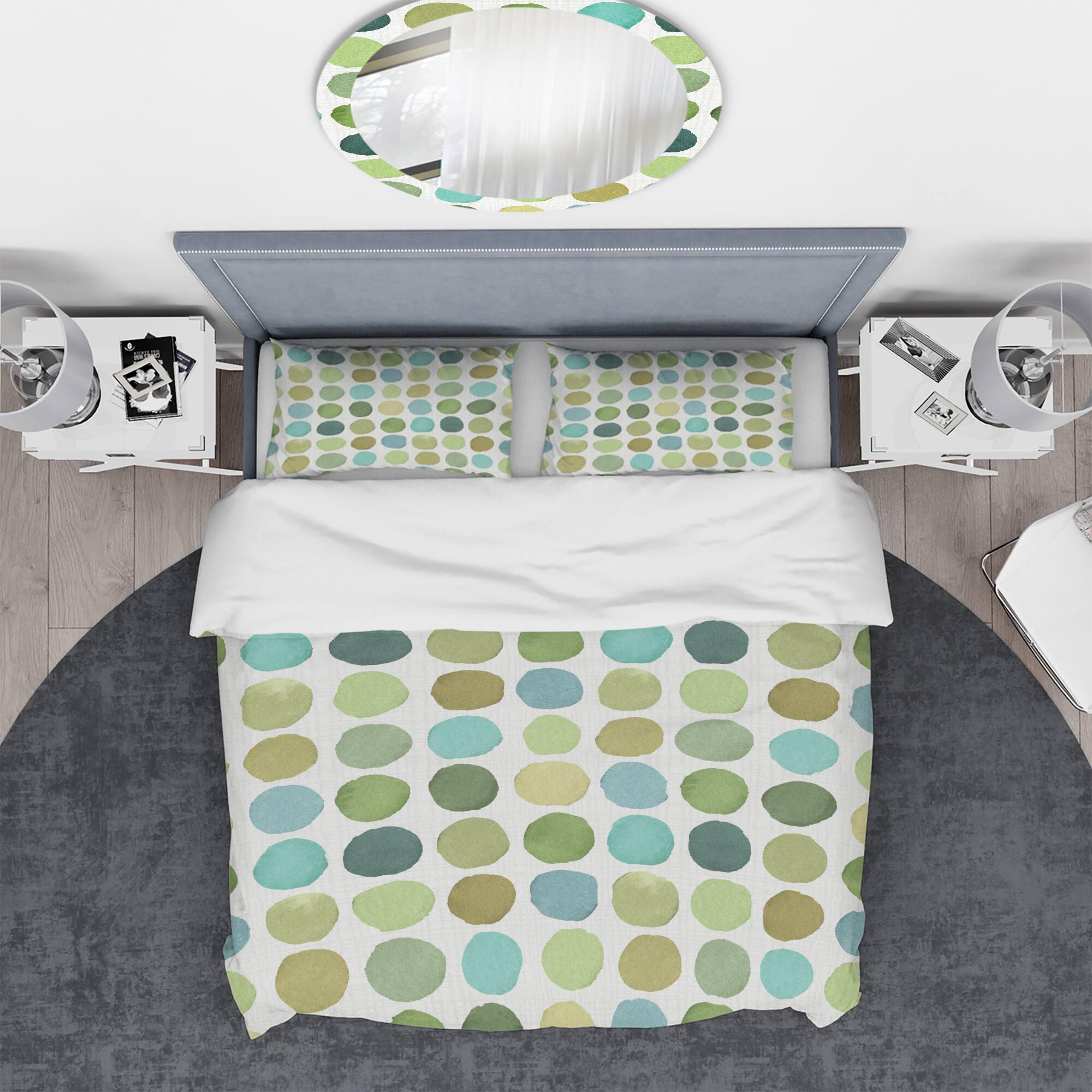 Designart 'geometric Green Circle I' Geometric Bedding Set