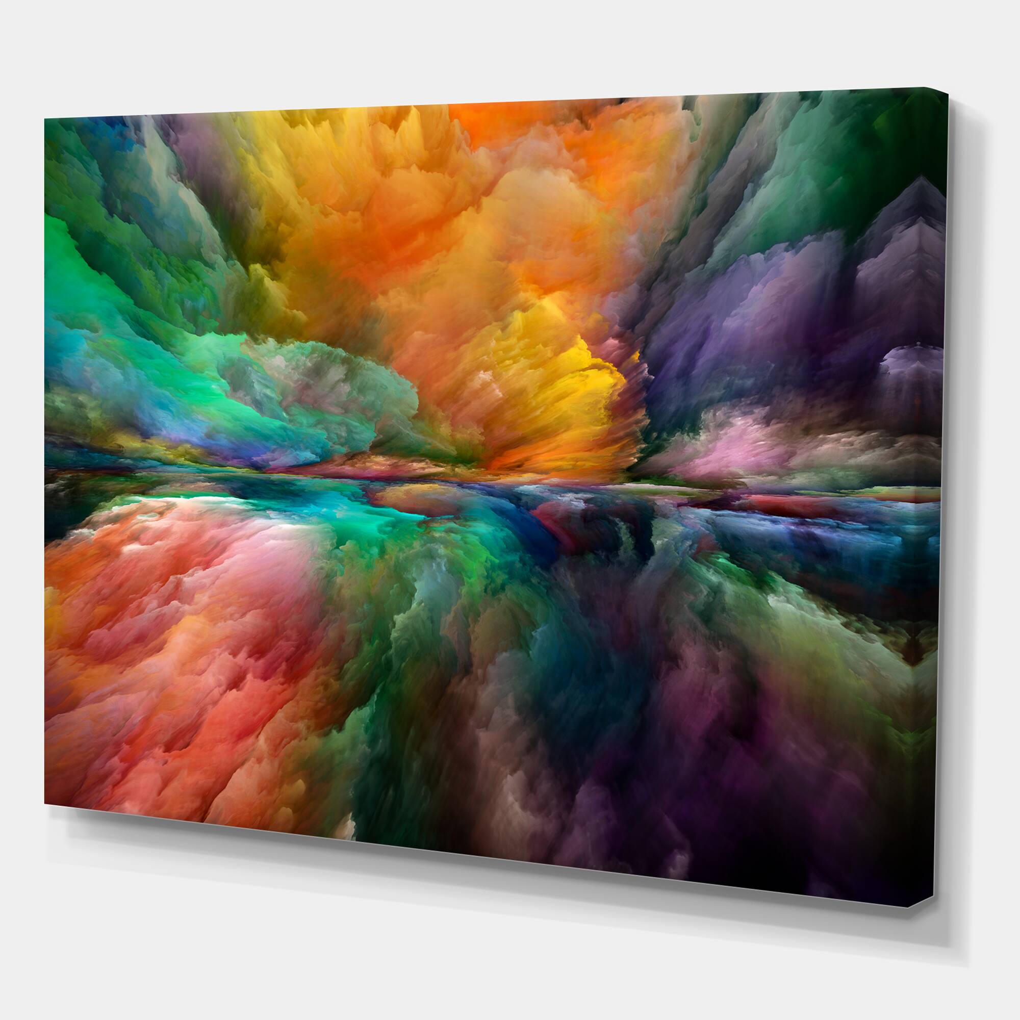 Designart - Colorful And Dark Gradient Clouds - Modern &#x26; Contemporary Canvas Wall Art Print
