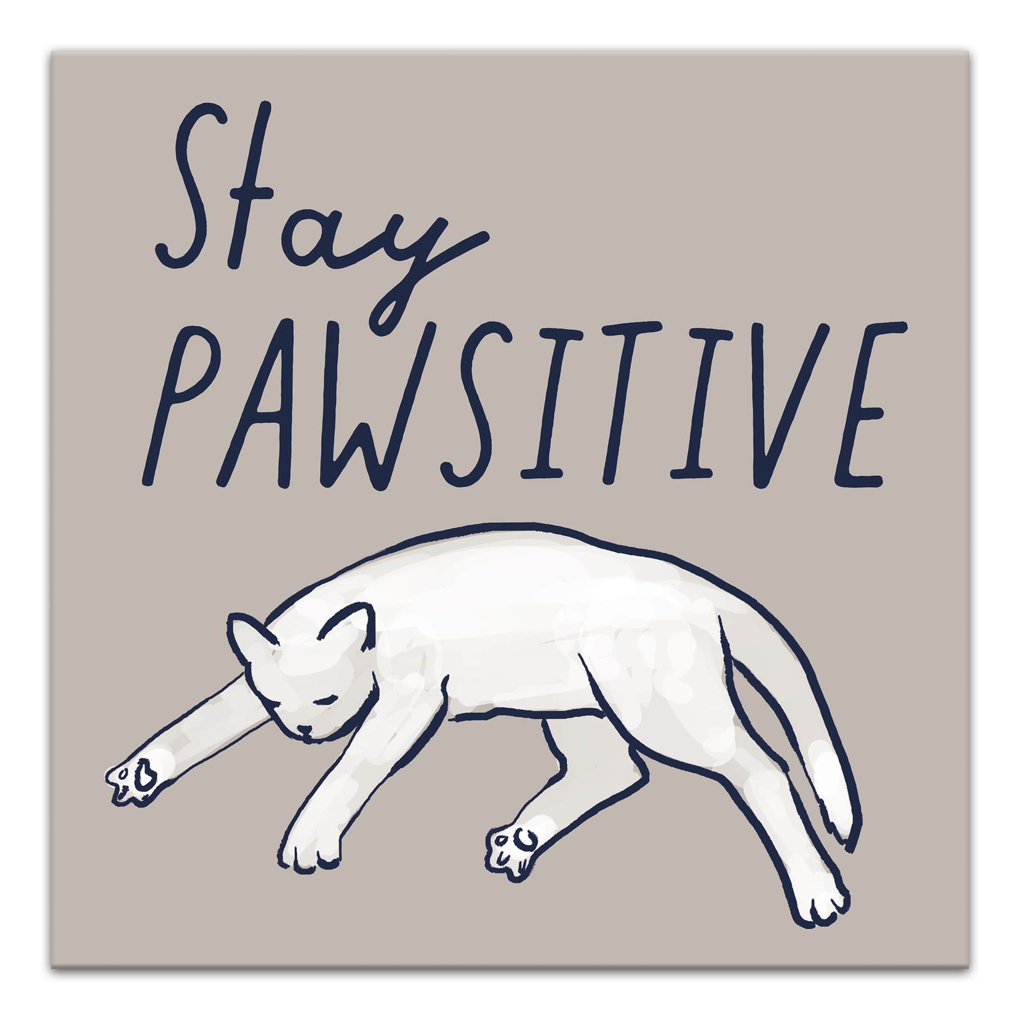 Stay Pawsitive Canvas Wall Art