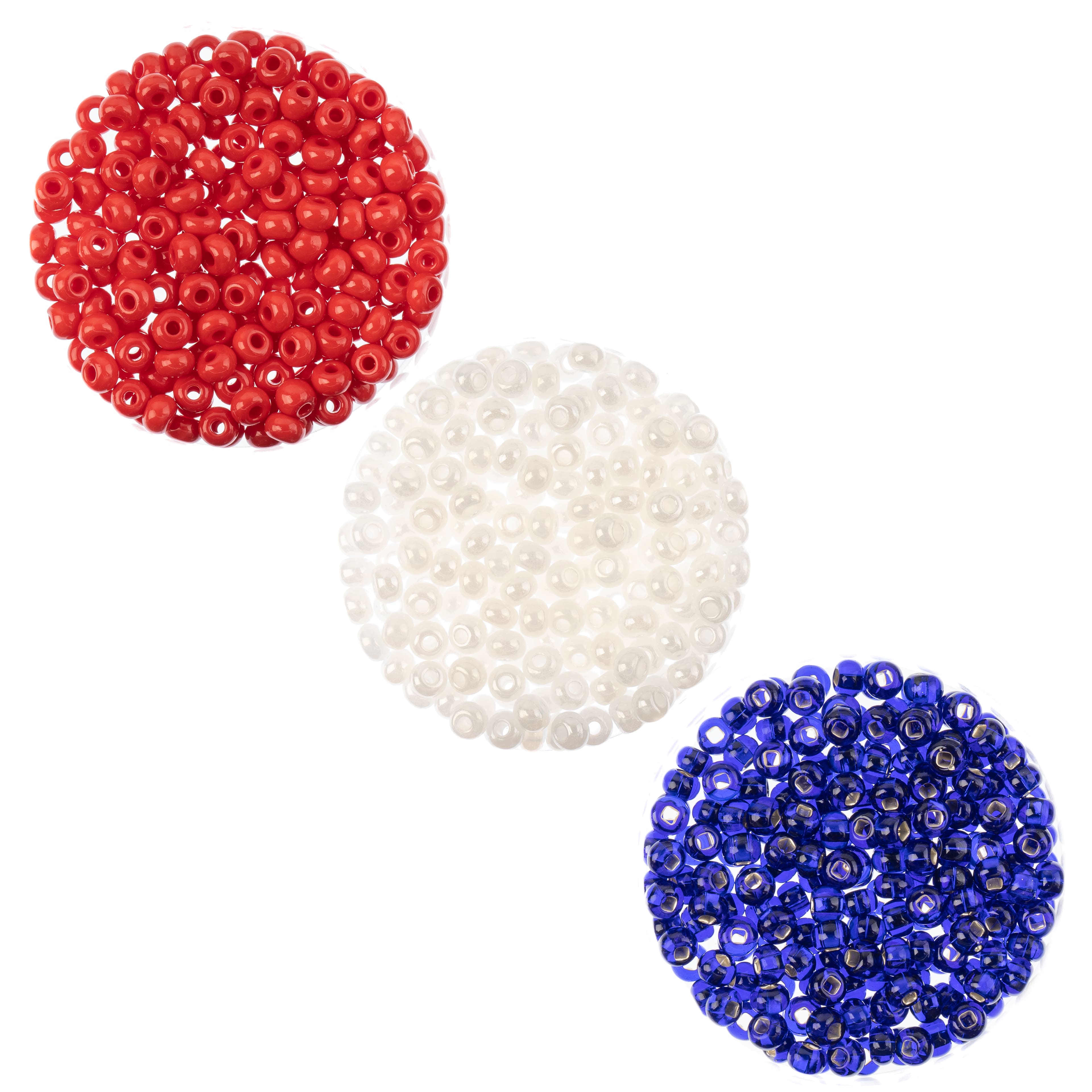 Patriotic Czech Seed Beads, 6/0 by Bead Landing&#xAE;