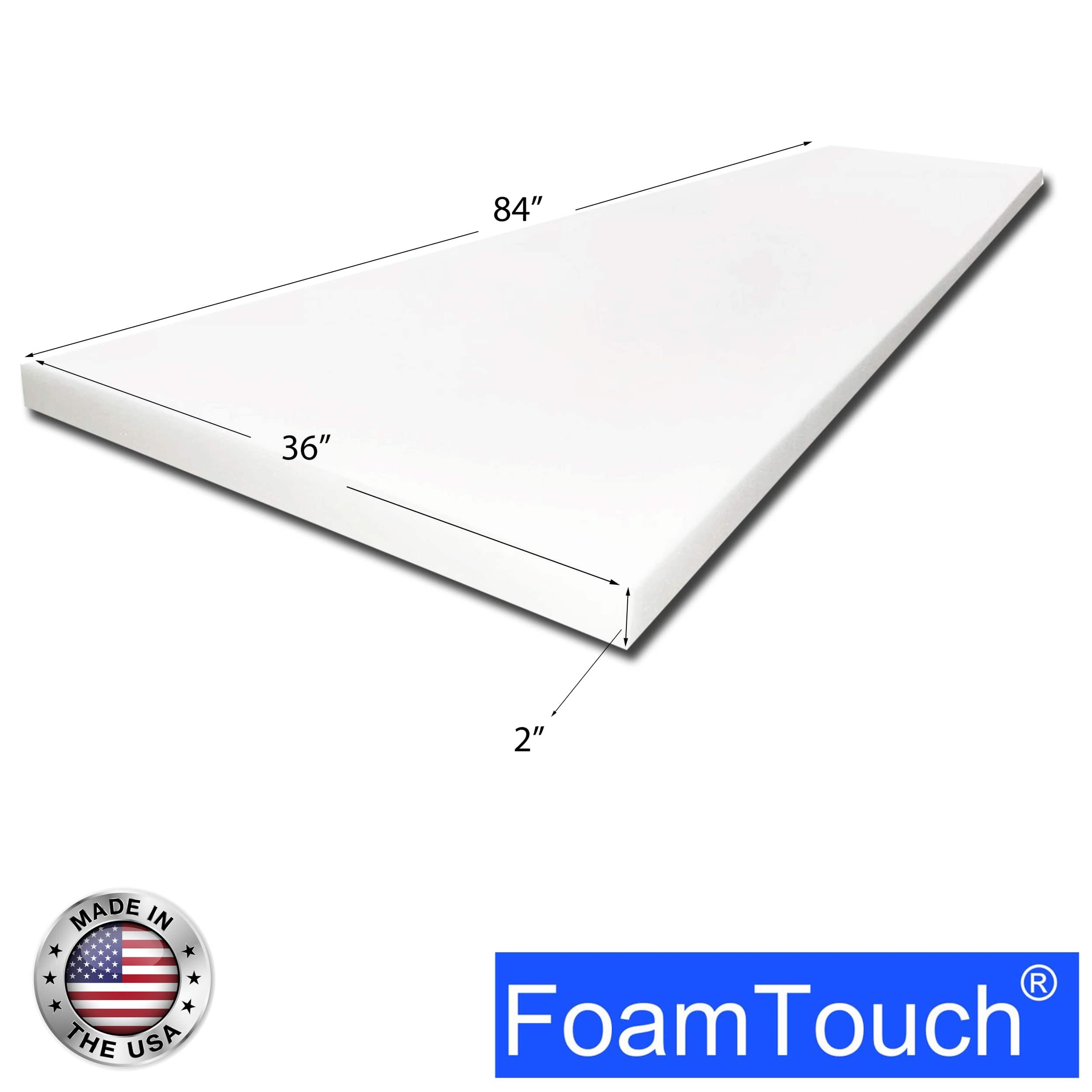 FoamTouch® 2" x 36" x 84" High Density Upholstery Foam