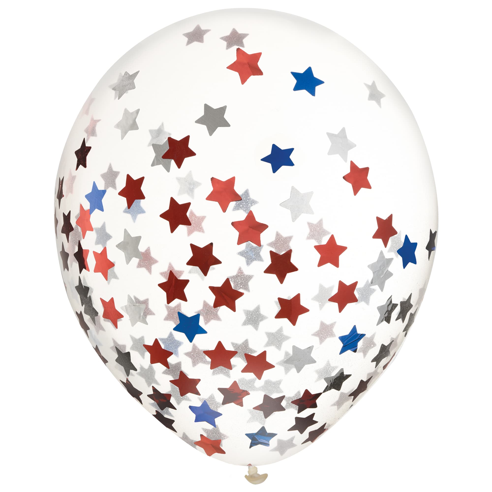 12" Patriotic Stars Confetti Latex Balloons, 12ct.