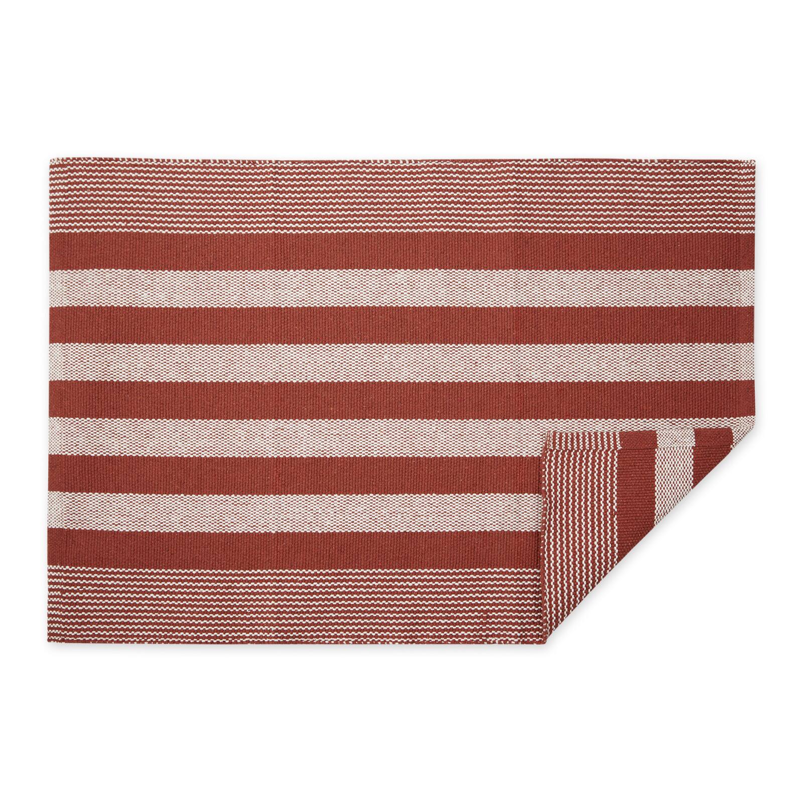DII® Cabana Stripe Handwoven Recycled Yarn Rug