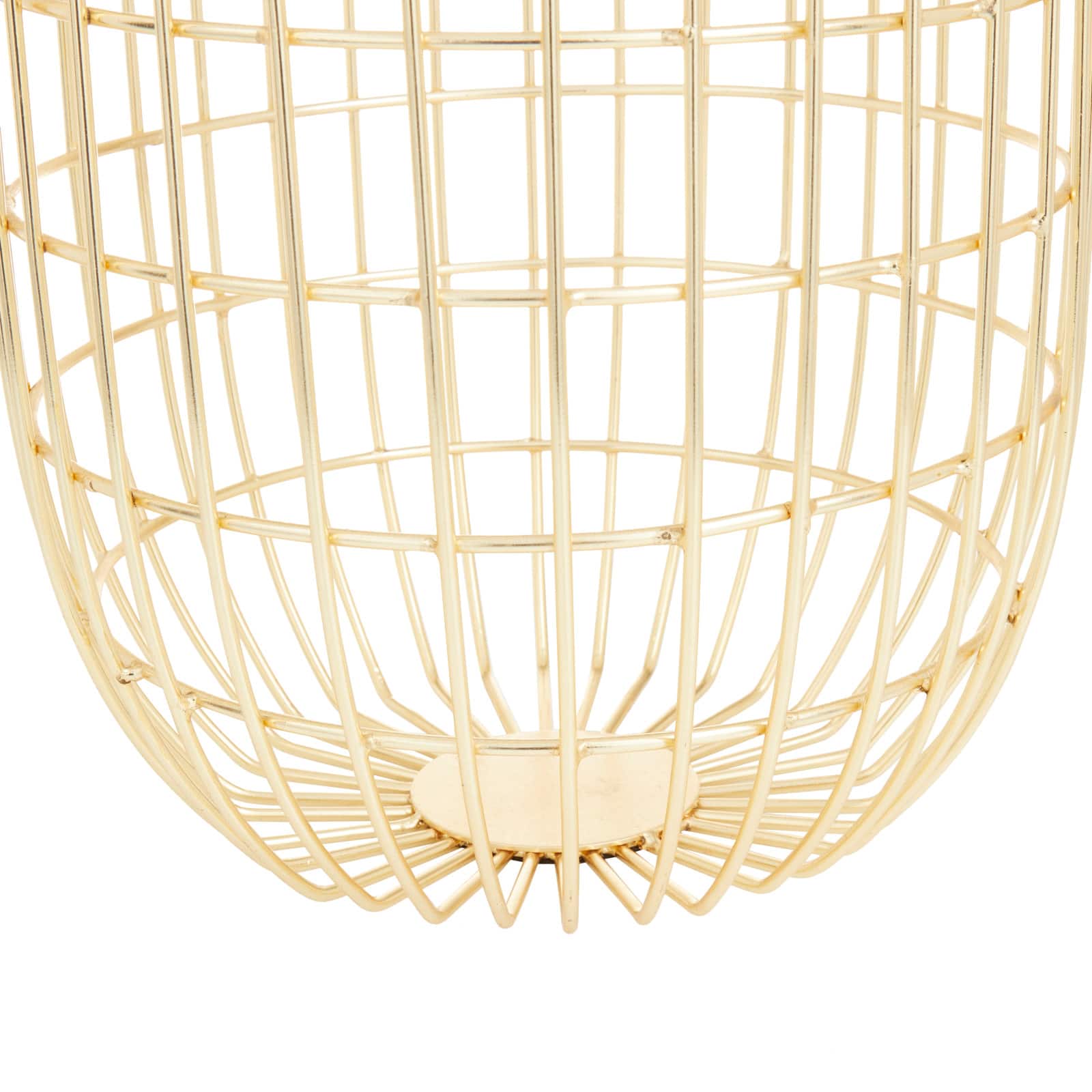 Set of 2 Gold Iron Contemporary Storage Baskets, 17" x 11" x 11"